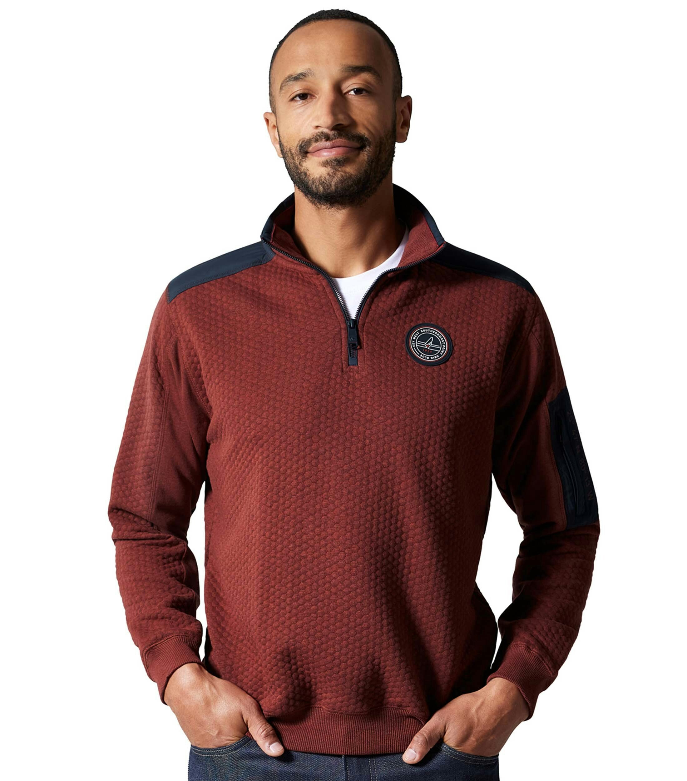 Ein Sweatshirt im uni Muster in der Farbe Dunkelorange