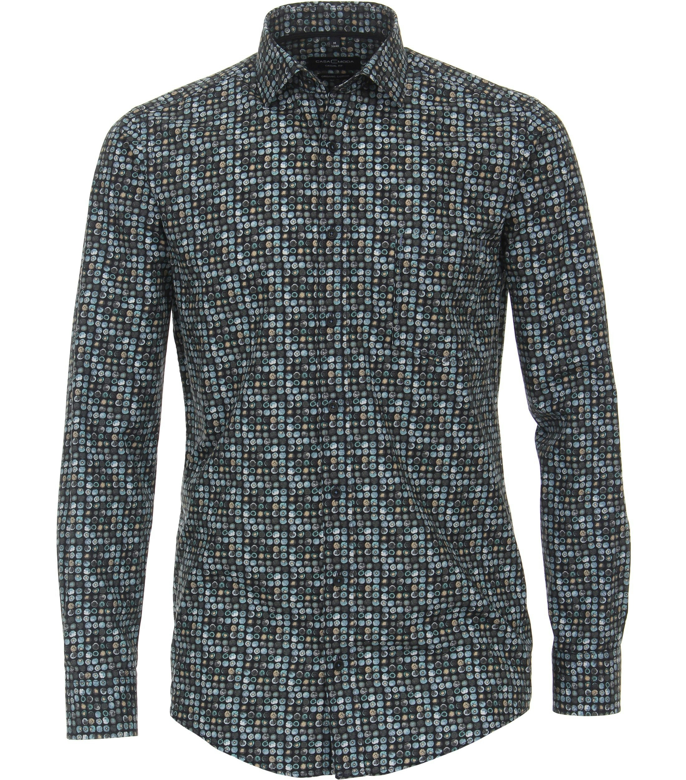 Ein Freizeithemd im Print Muster in der Farbe Türkis