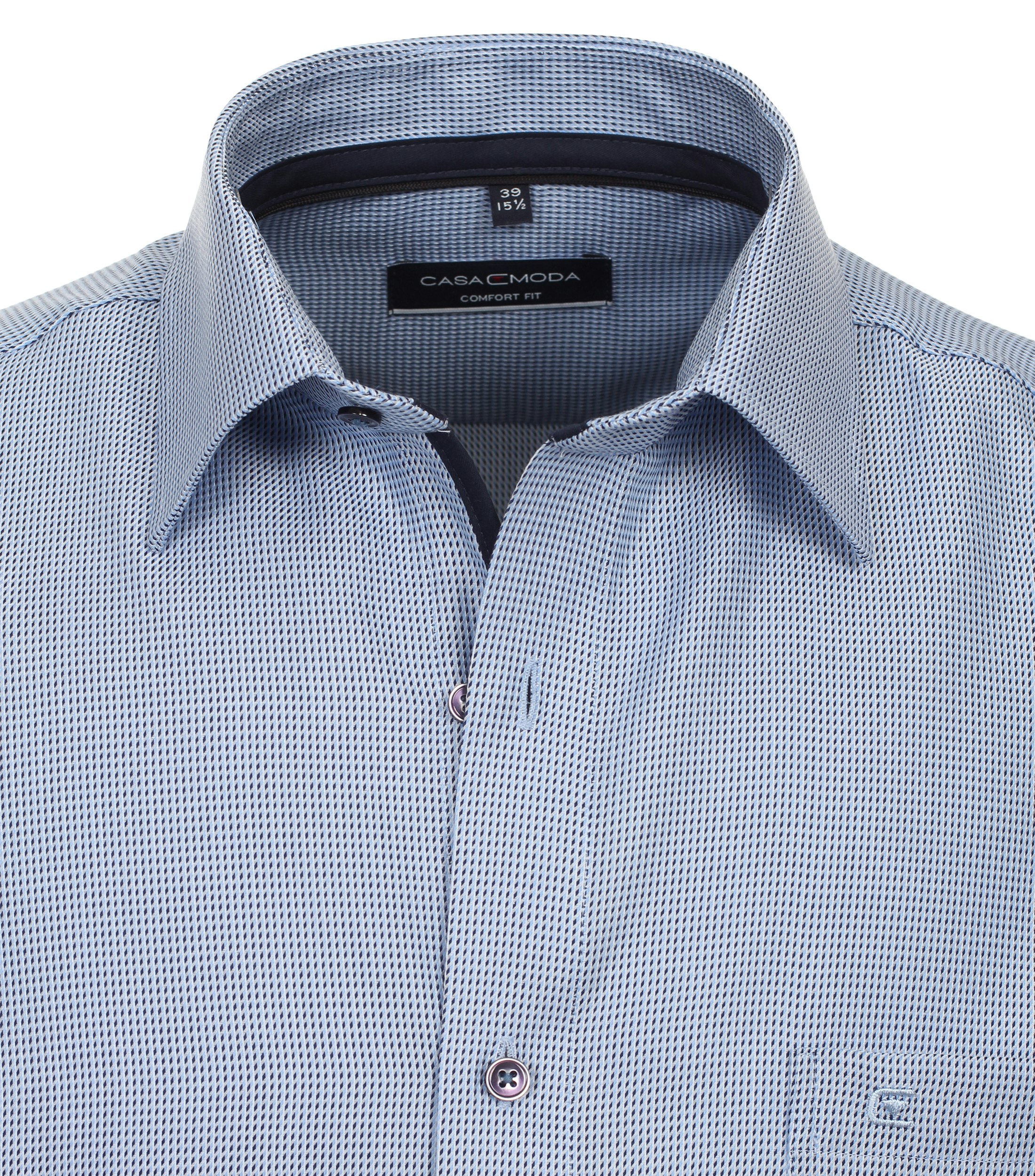 Ein Businesshemd im uni Muster in der Farbe Mittelblau