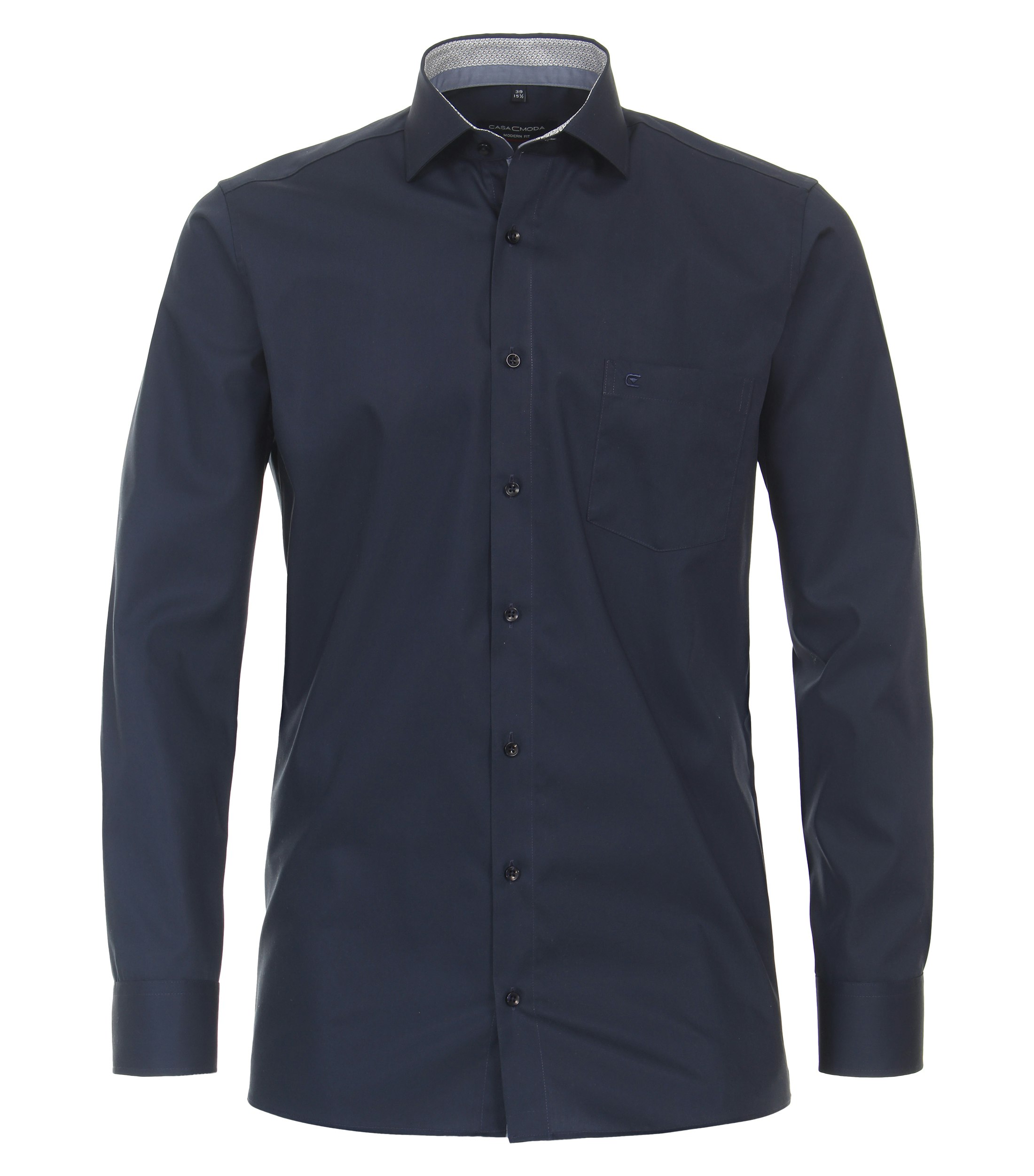 Ein Businesshemd im uni Muster in der Farbe Dunkelblau