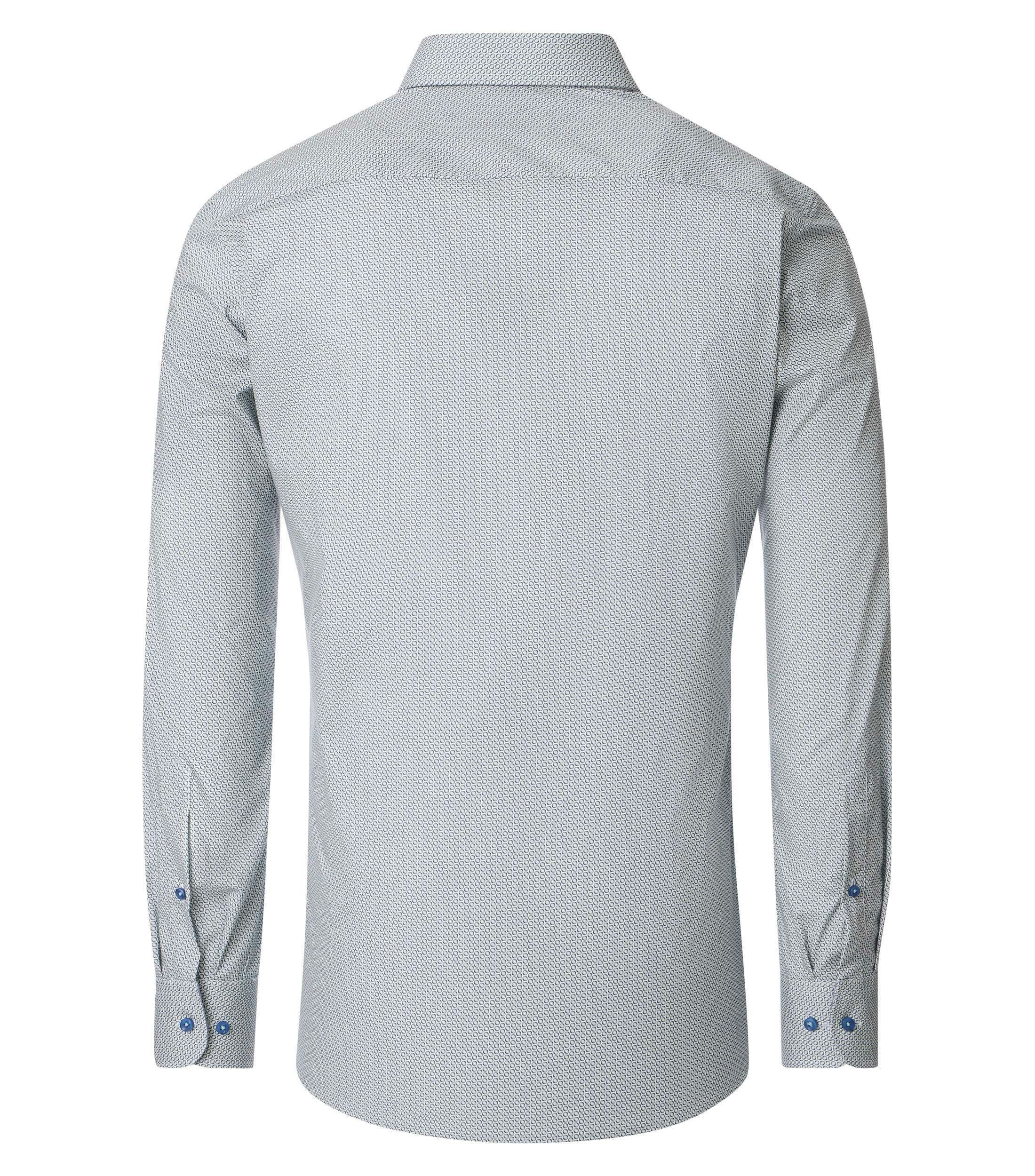 Ein Businesshemd im Print Muster in der Farbe dunkles Türkis