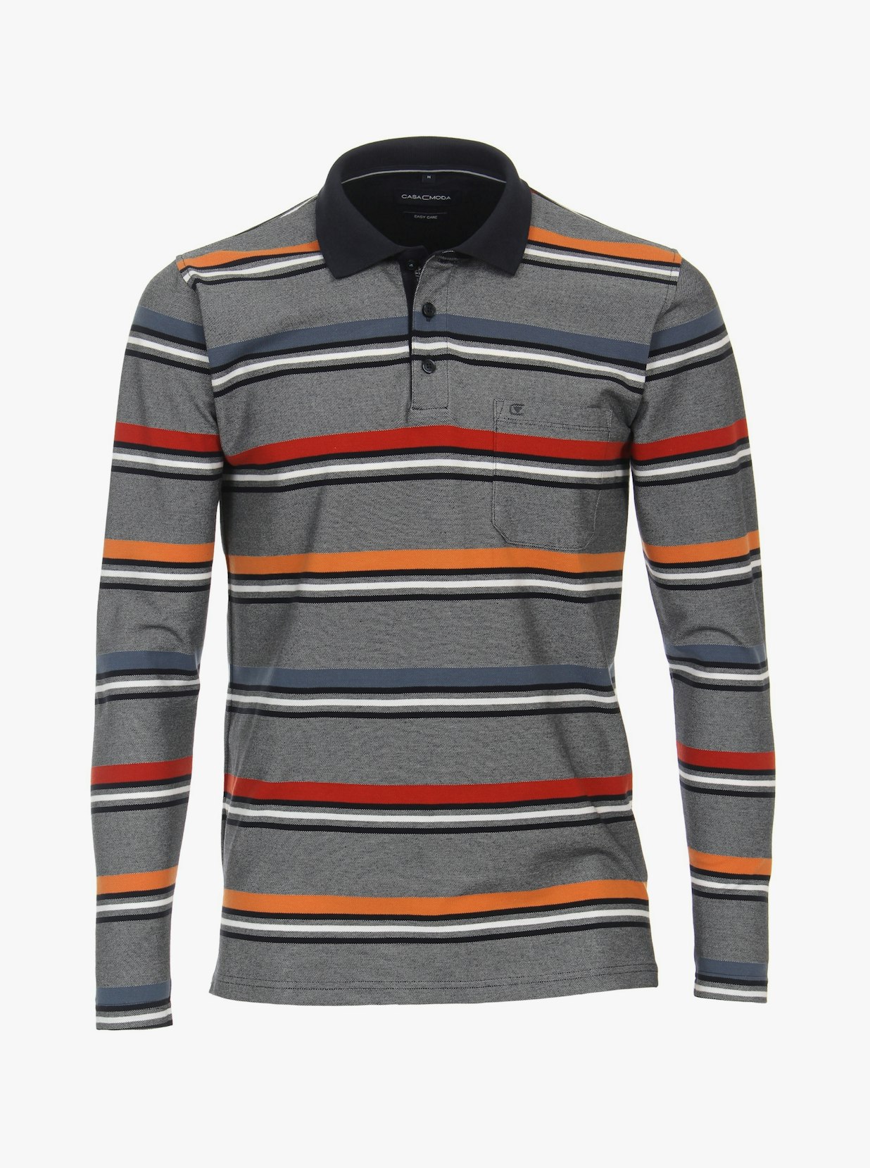 Polo-Shirt Langarm in Orange - CASAMODA