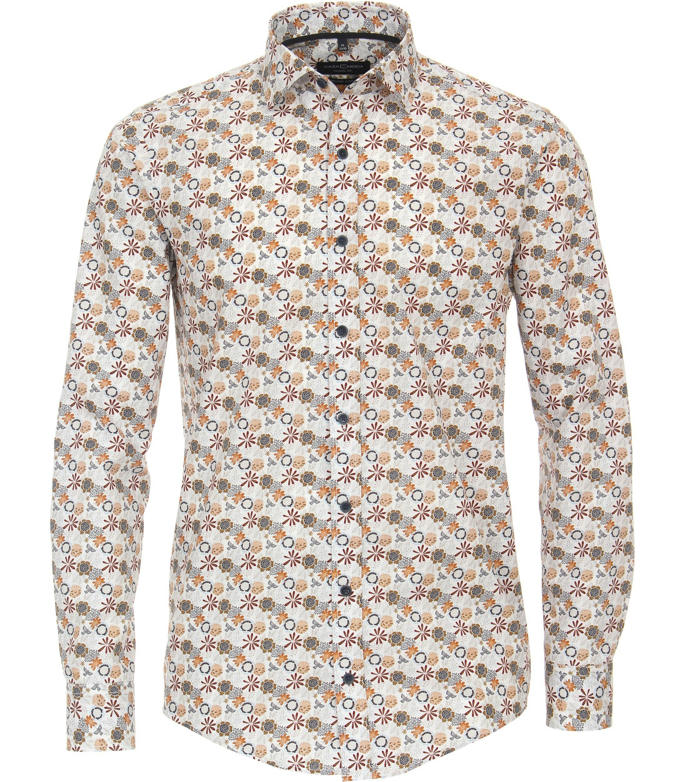 Ein Freizeithemd im Print Muster in der Farbe Orange