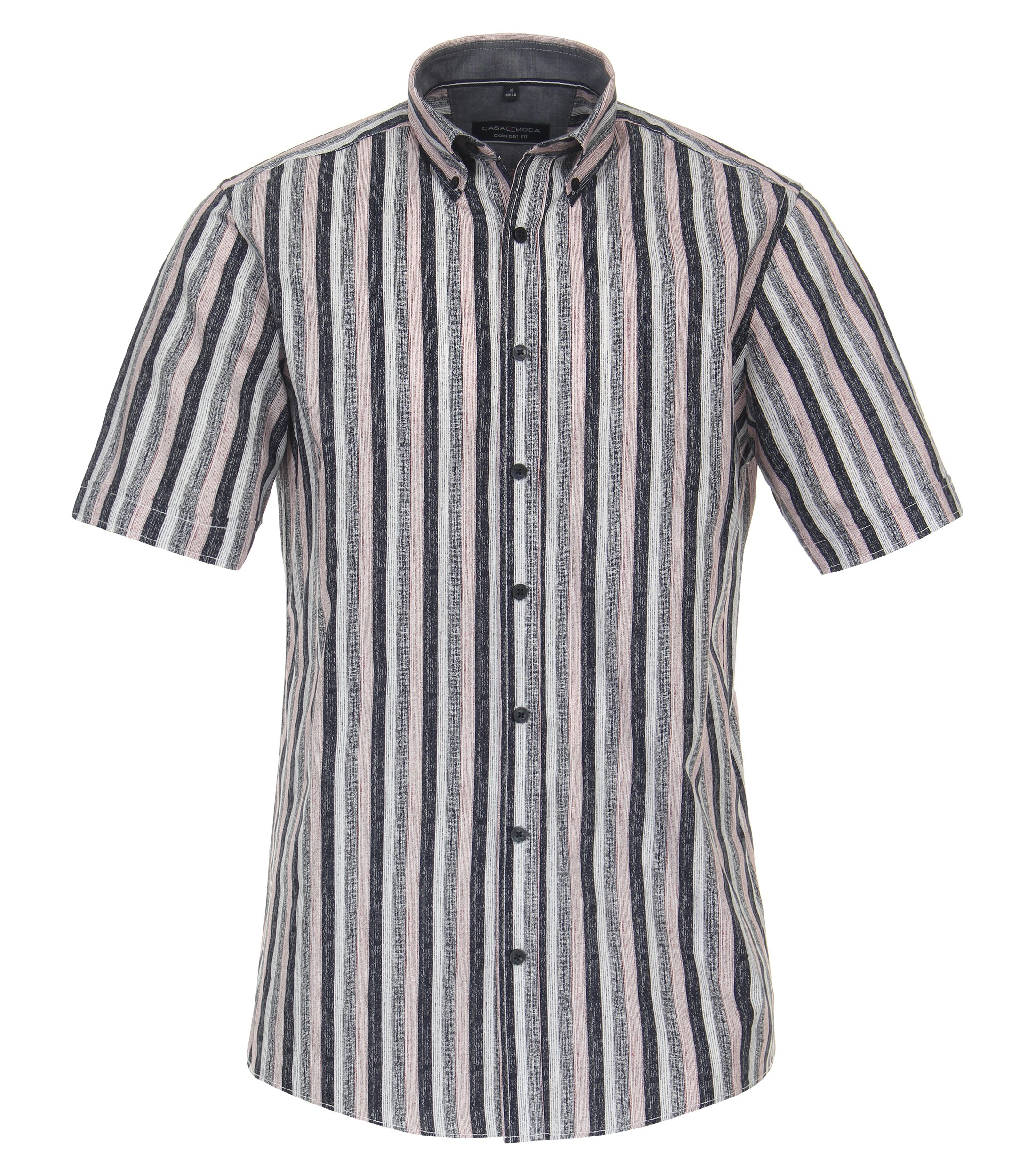 Ein Freizeithemd im gestreift Muster in der Farbe Mittelblau