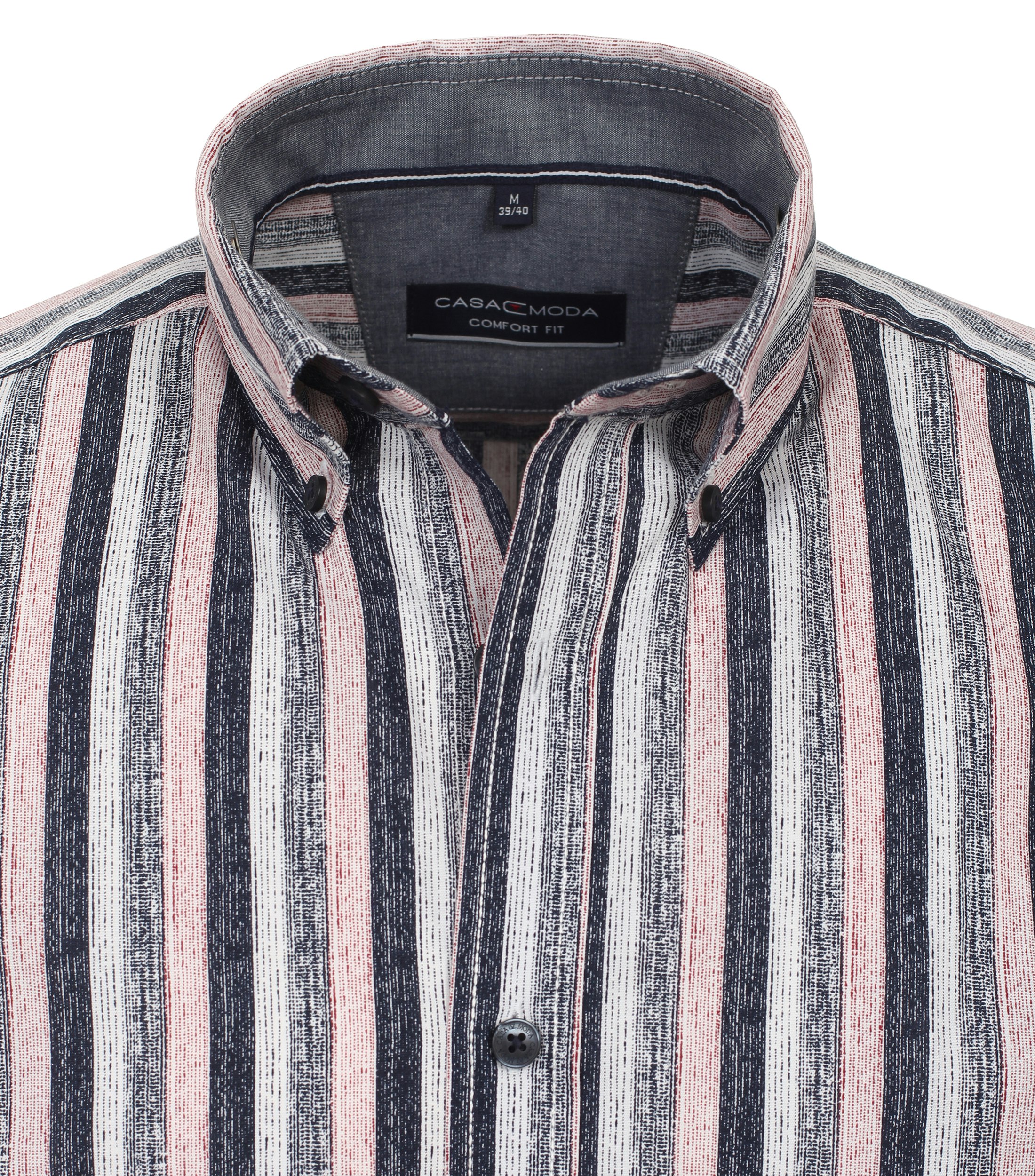 Ein Freizeithemd im gestreift Muster in der Farbe Mittelblau