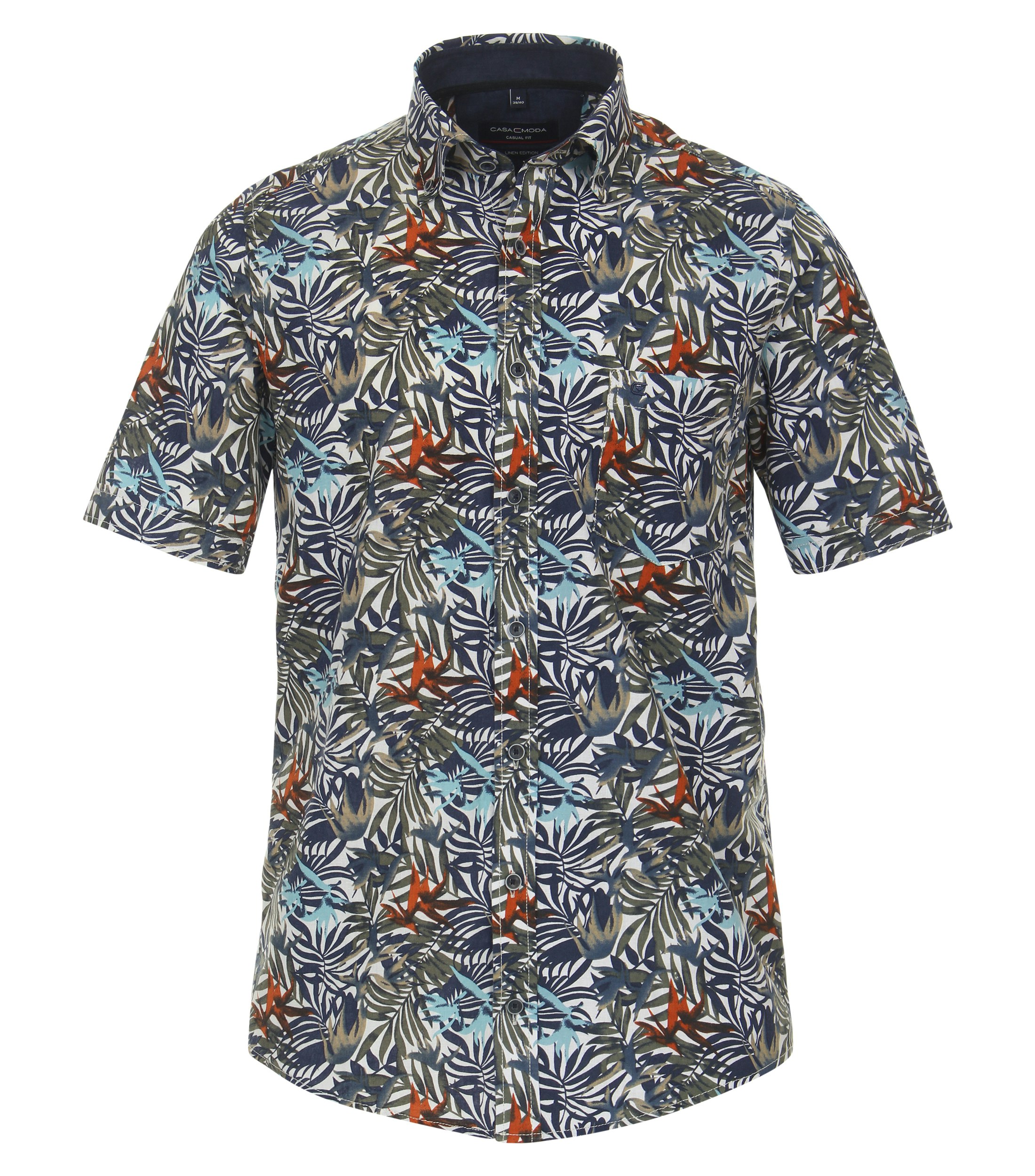 Ein Freizeithemd im Print Muster in der Farbe Dunkelblau
