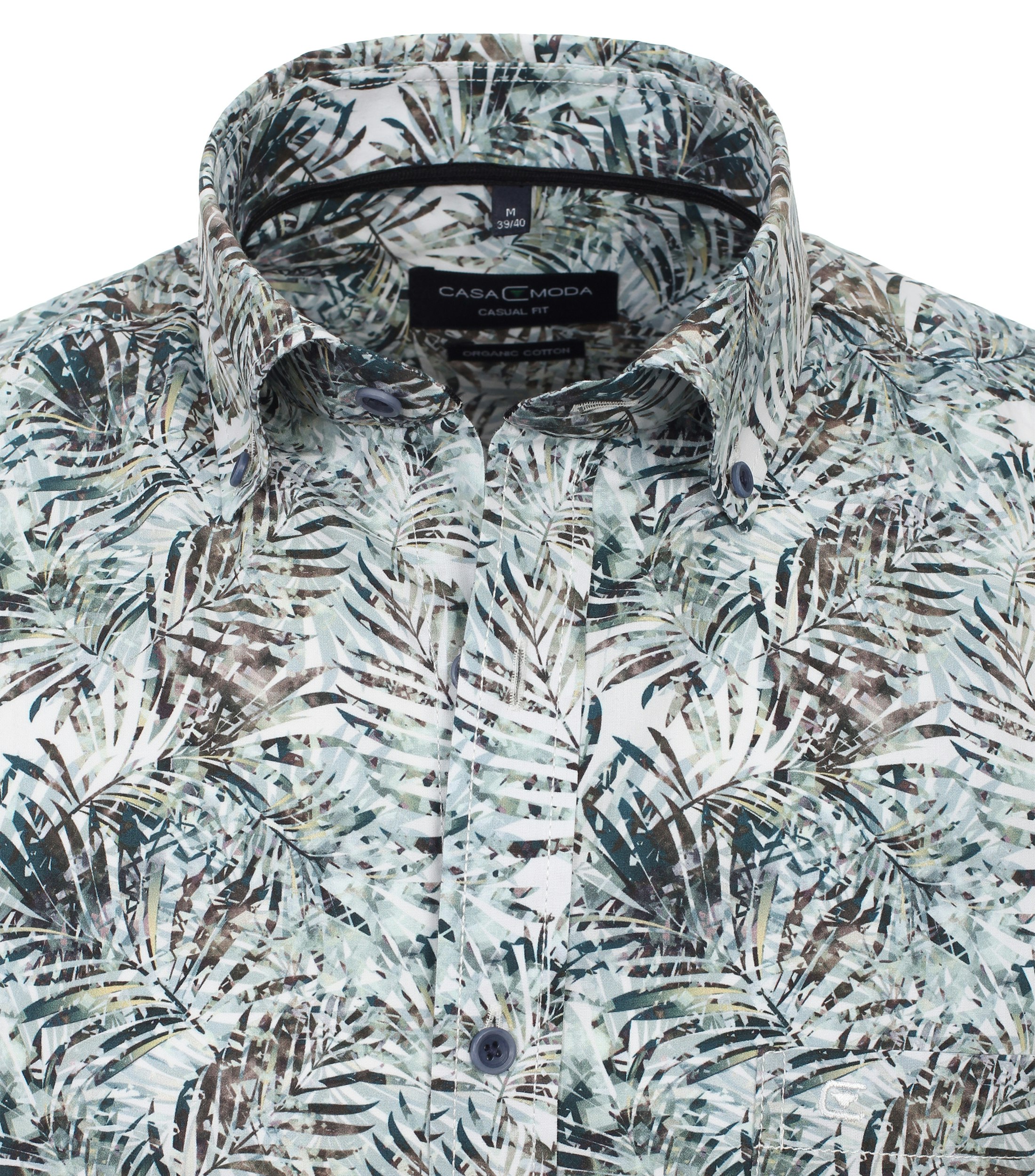 Ein Freizeithemd im Print Muster in der Farbe Grün