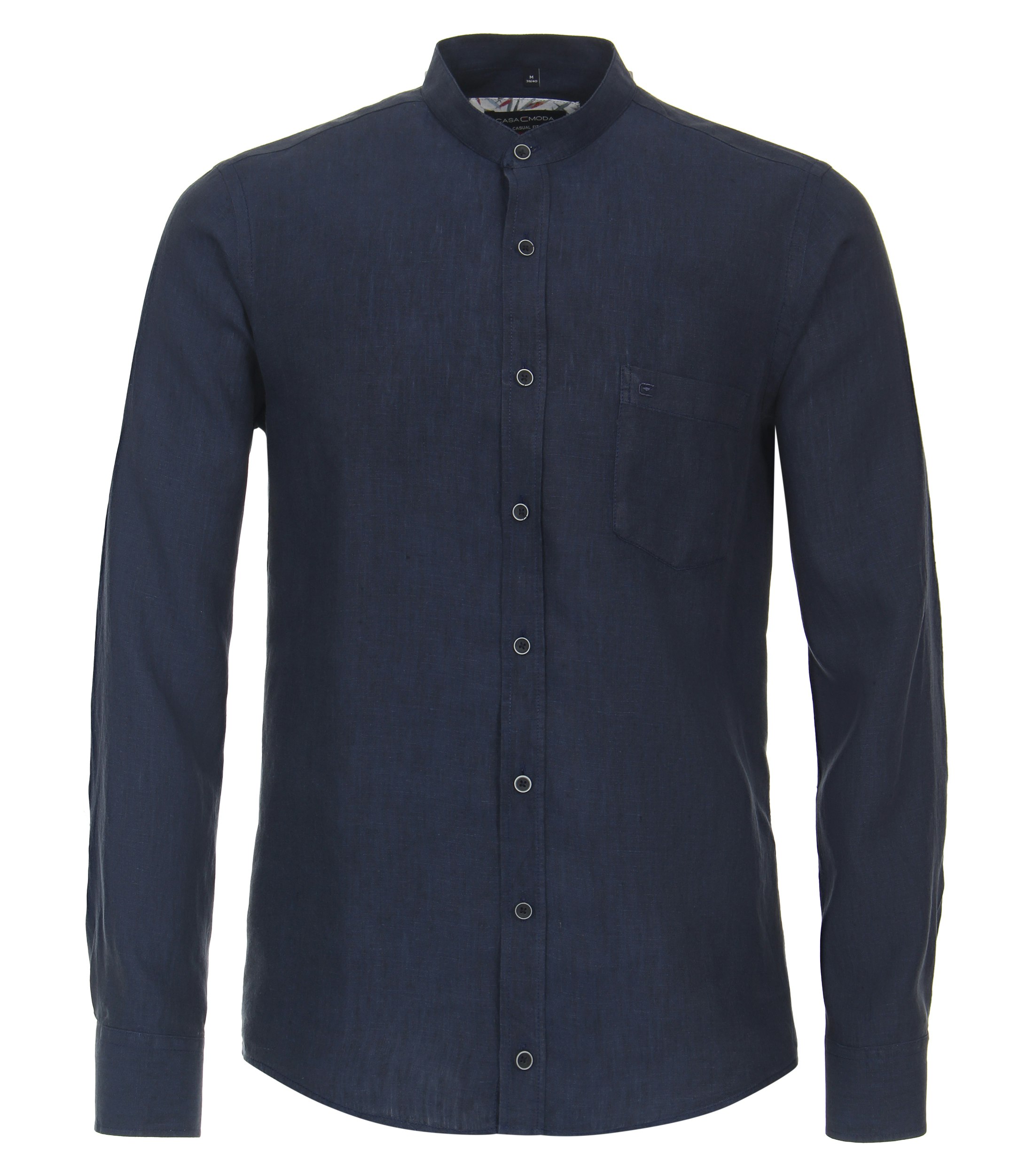 Ein Freizeithemd im uni Muster in der Farbe sattes Dunkelblau