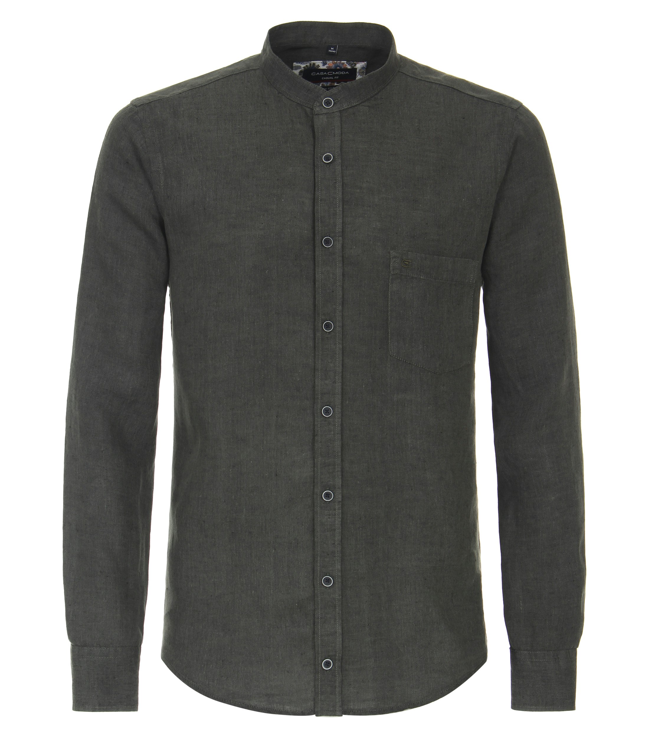 Ein Freizeithemd im uni Muster in der Farbe Dunkelgrün