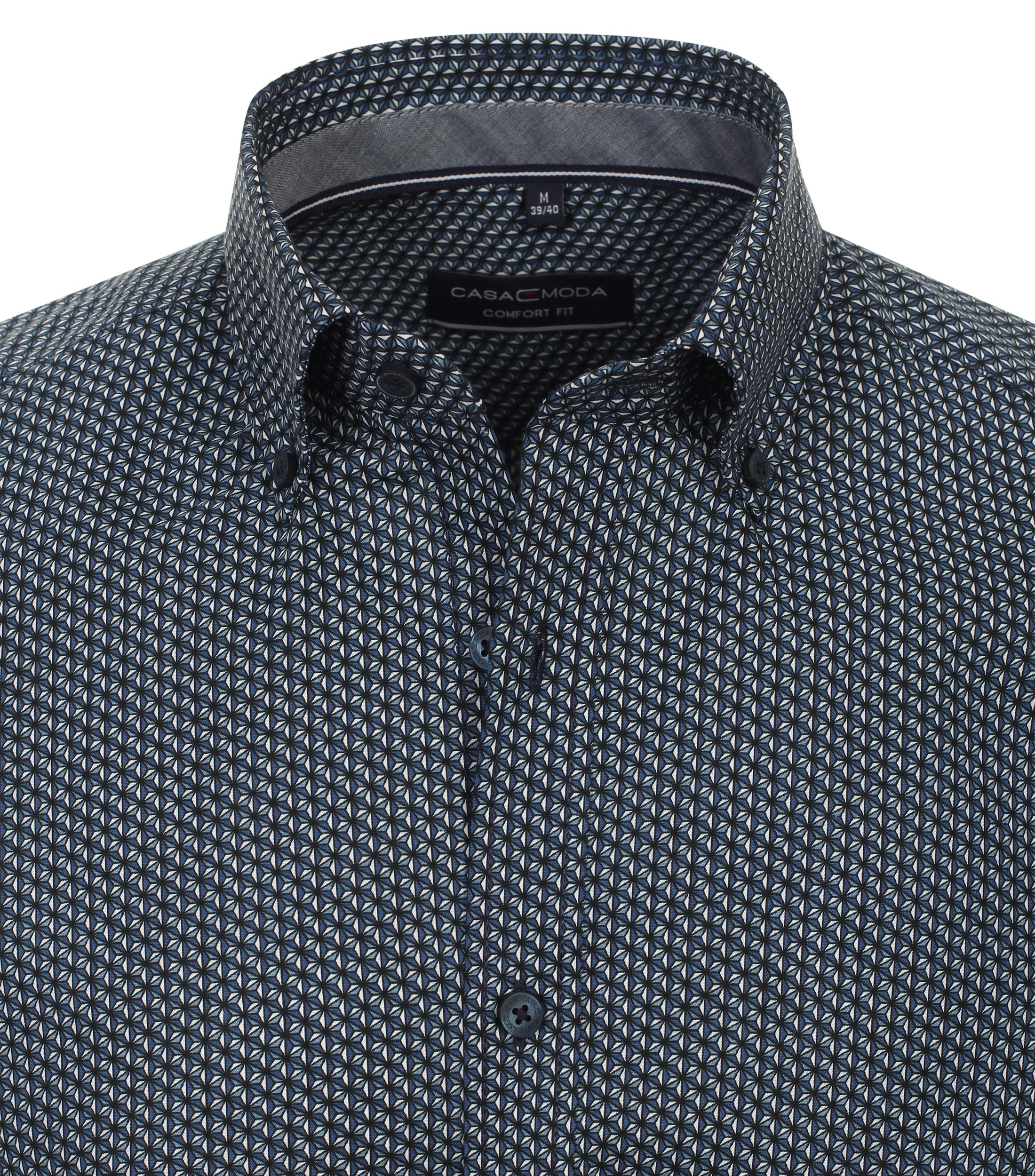 Ein Freizeithemd im Print Muster in der Farbe dunkles Mittelblau