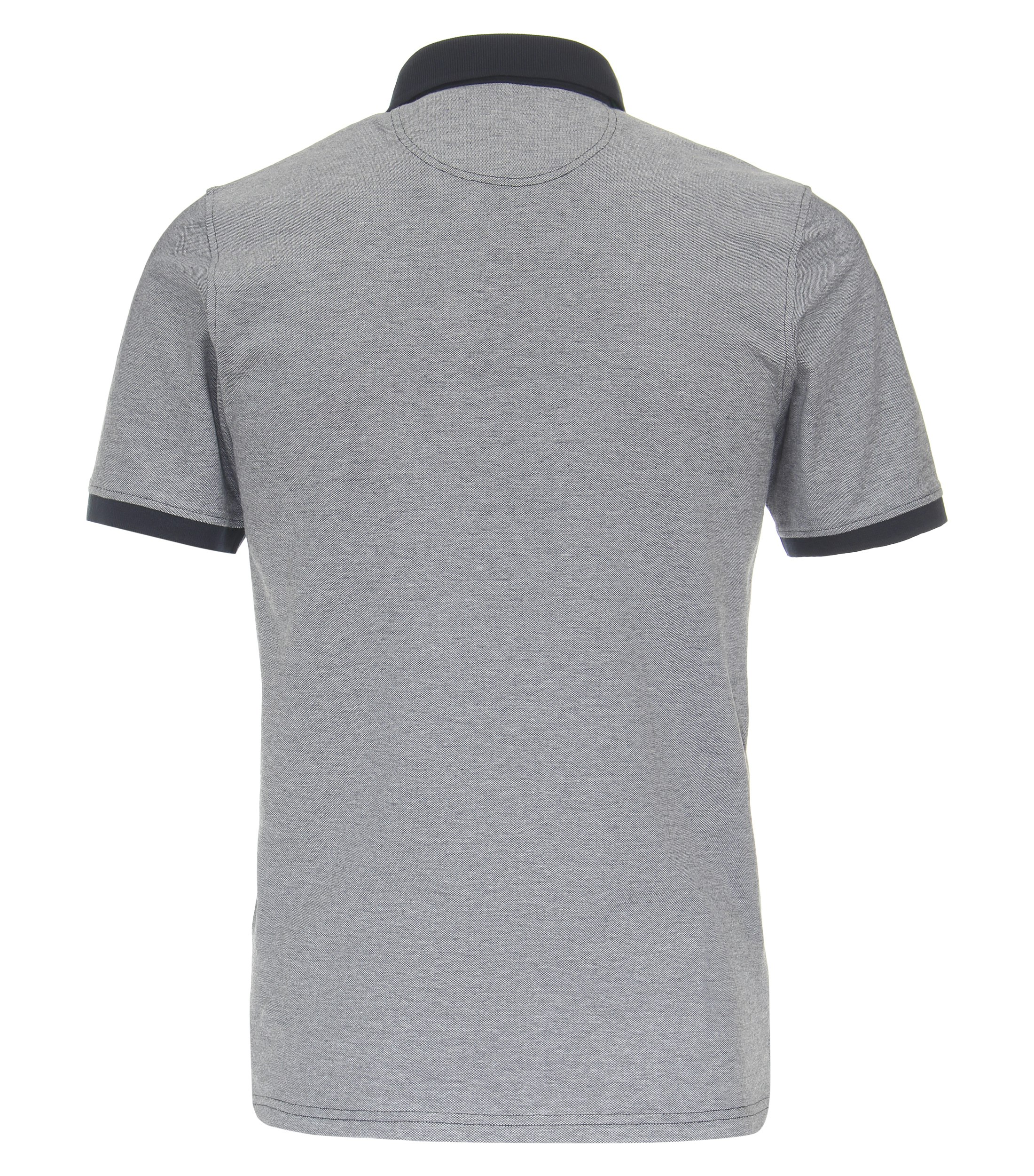 Ein Polo-Shirt im uni Muster in der Farbe graues Dunkelblau
