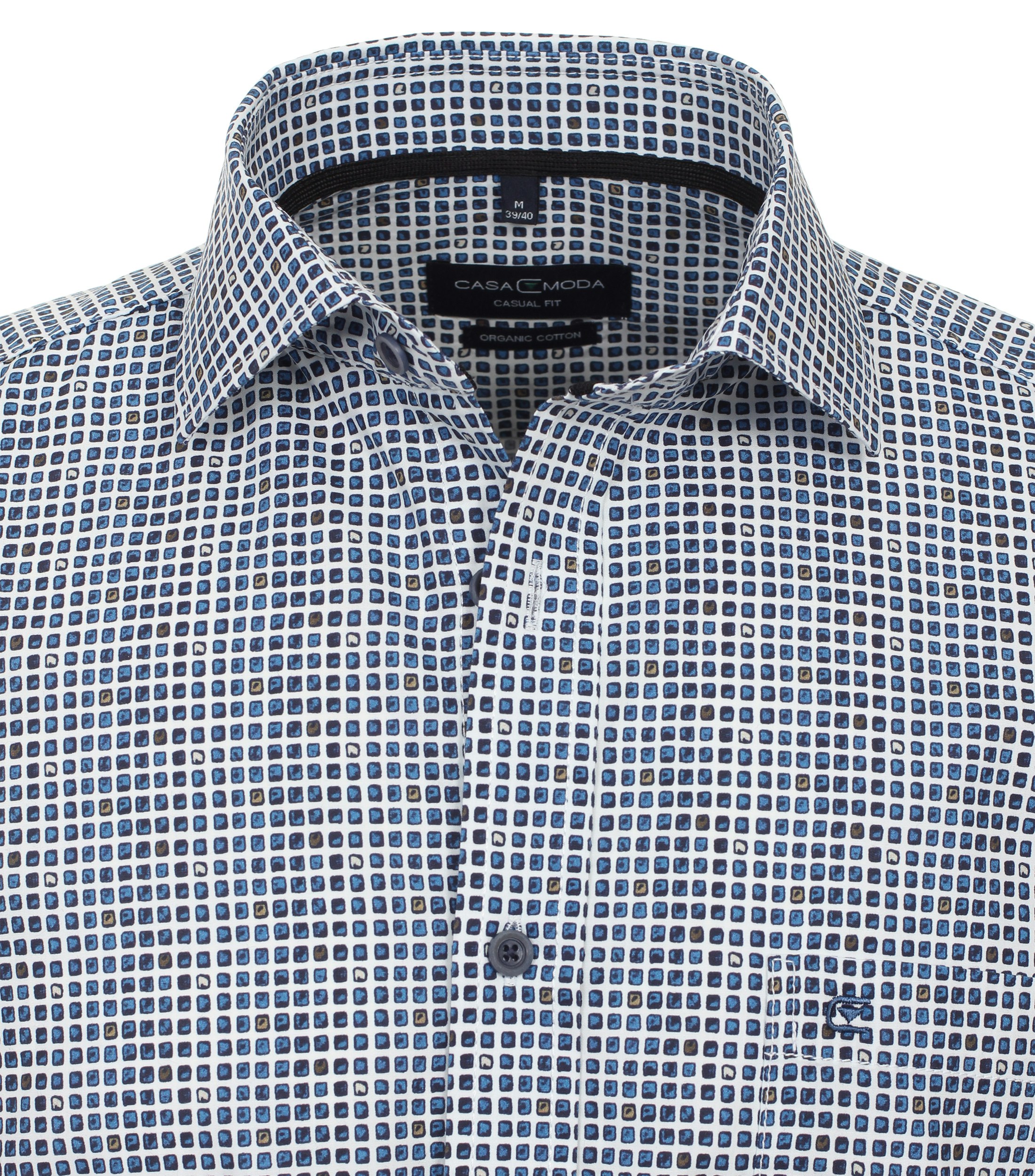 Ein Freizeithemd im Print Muster in der Farbe dunkles Mittelblau