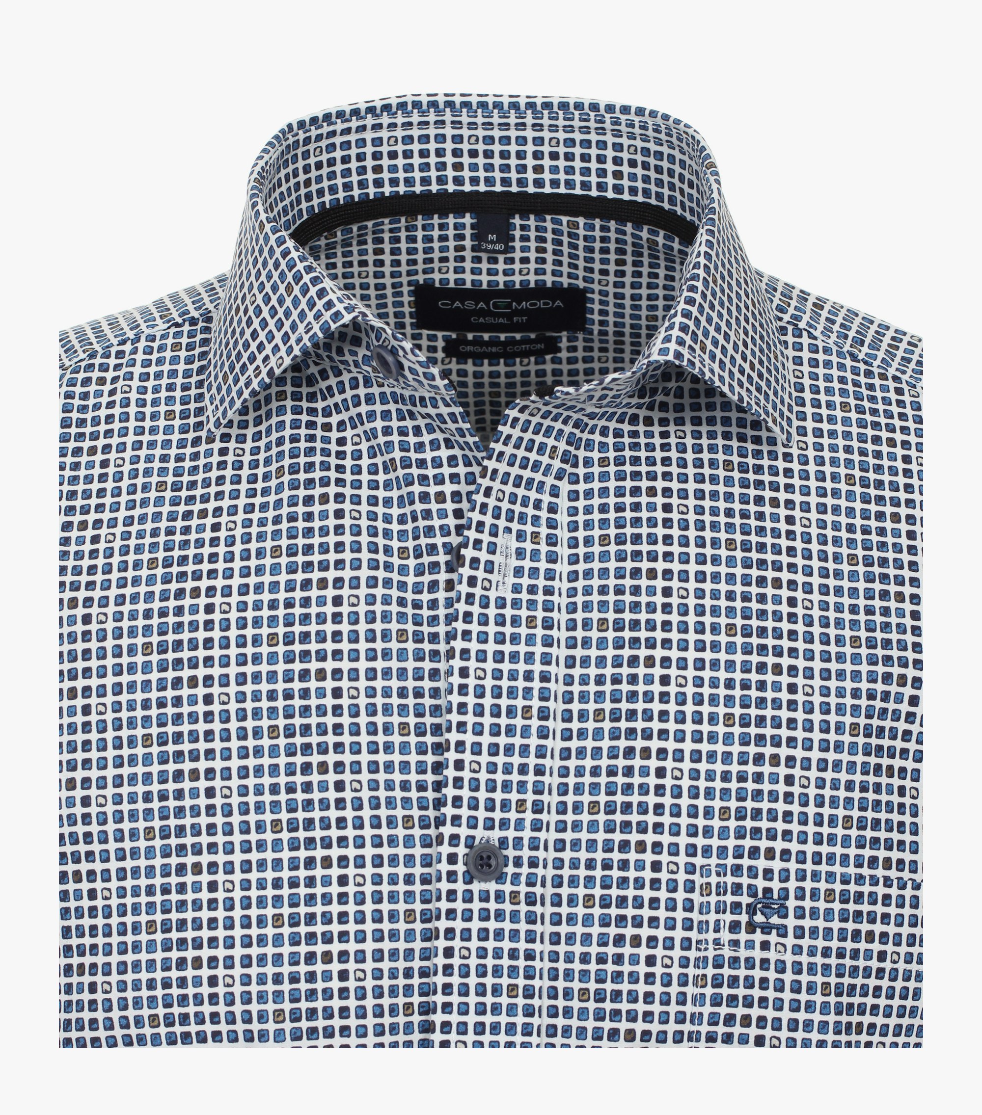 Ein Freizeithemd im Print Muster in der Farbe dunkles Mittelblau
