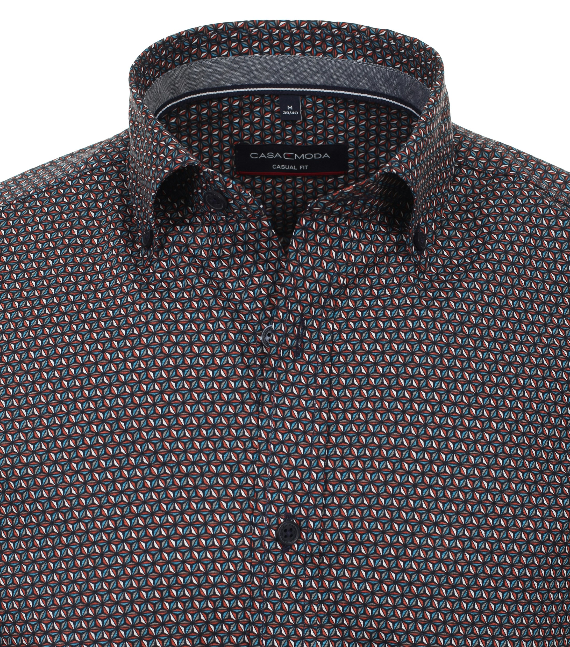 Ein Freizeithemd im Print Muster in der Farbe Dunkelorange