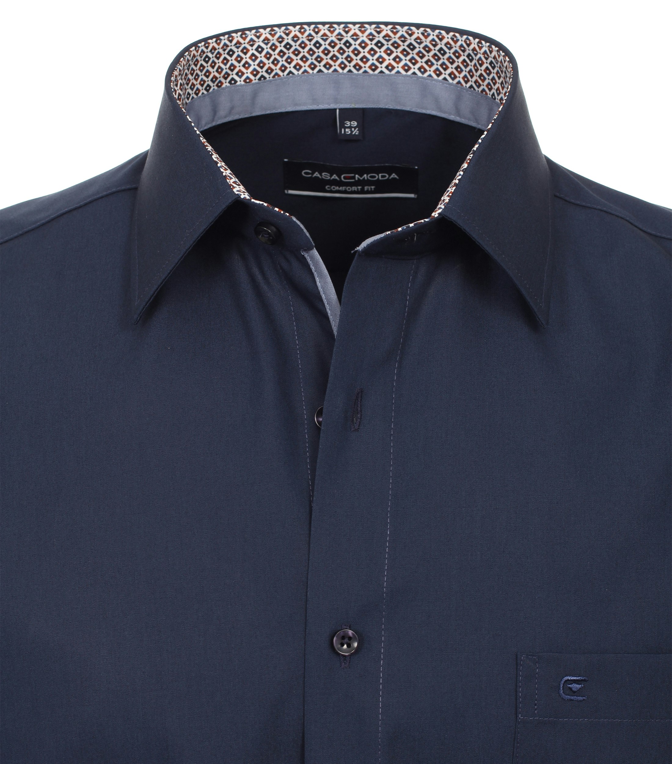 Ein Businesshemd im uni Muster in der Farbe Dunkelblau