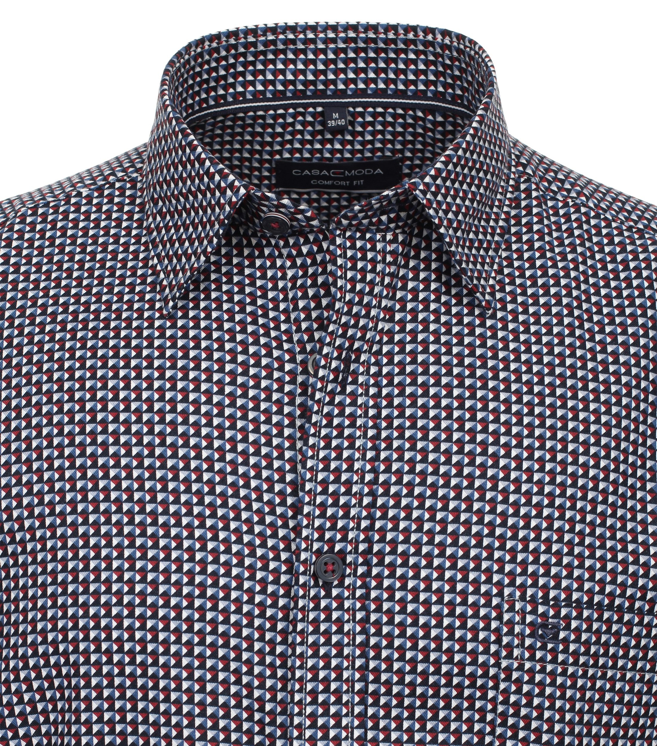 Ein Freizeithemd im Print Muster in der Farbe Rot