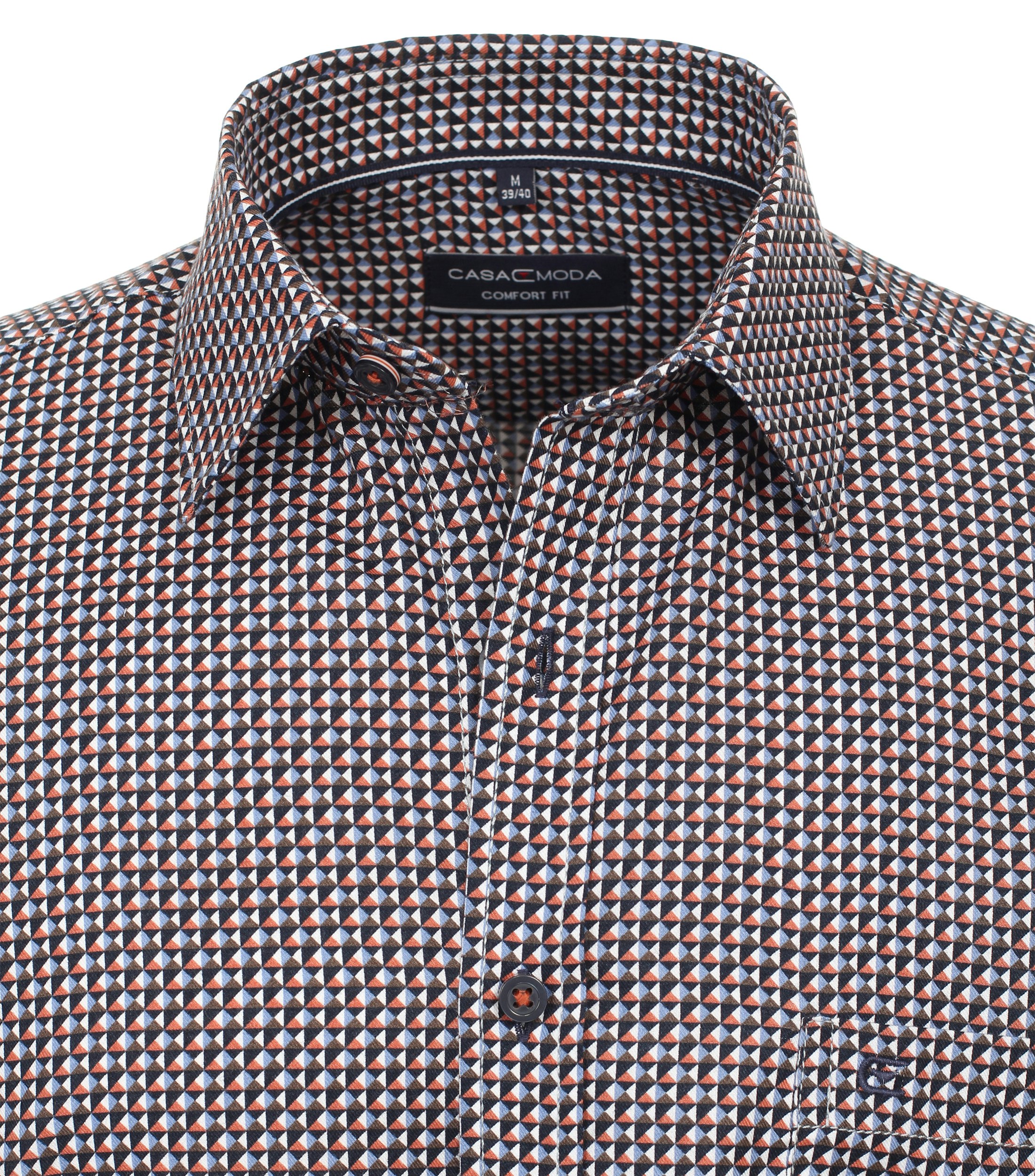 Ein Freizeithemd im Print Muster in der Farbe Orange