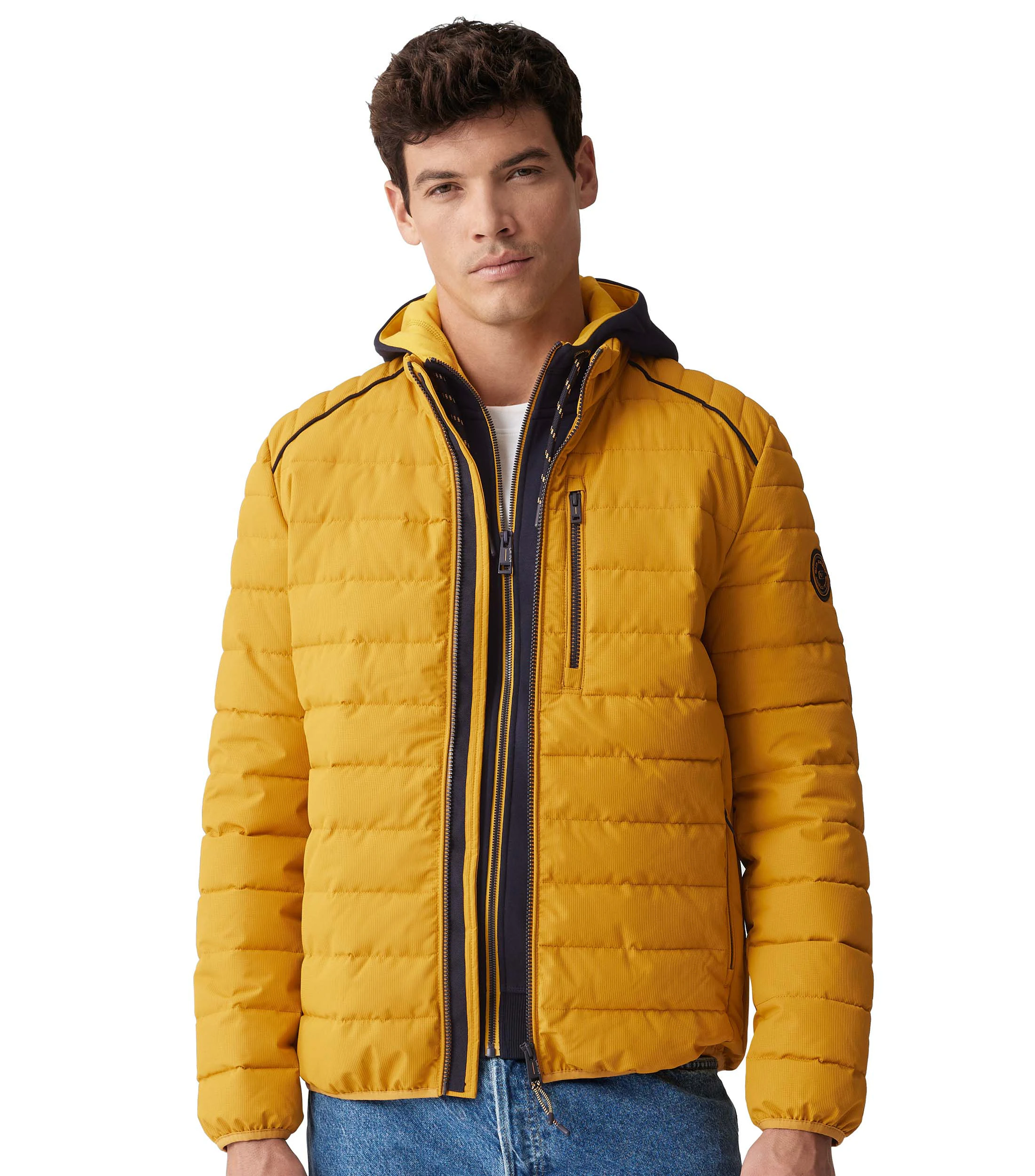 Steppjacke im unifarbenen Design in der Farbe Gelb