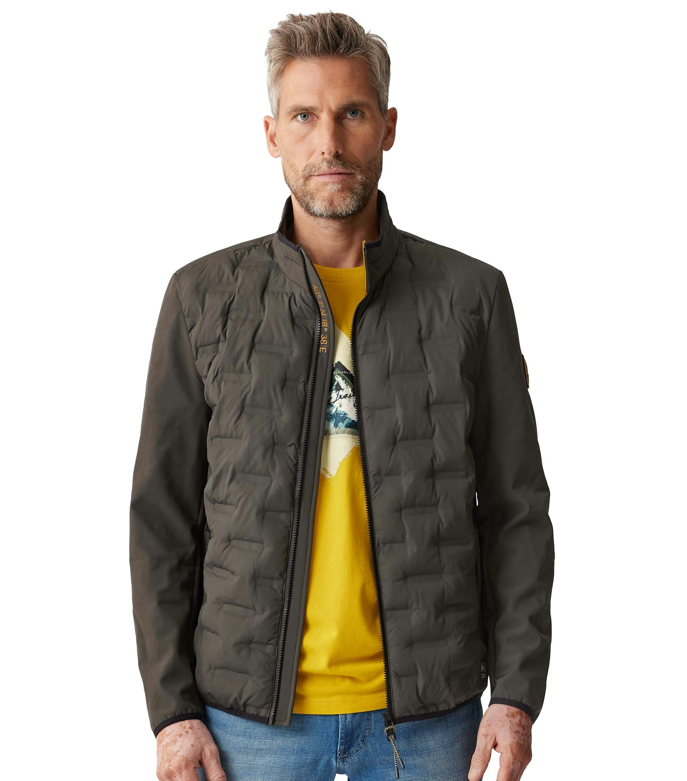 Ein Jacke im uni Muster in der Farbe Dunkelgrün