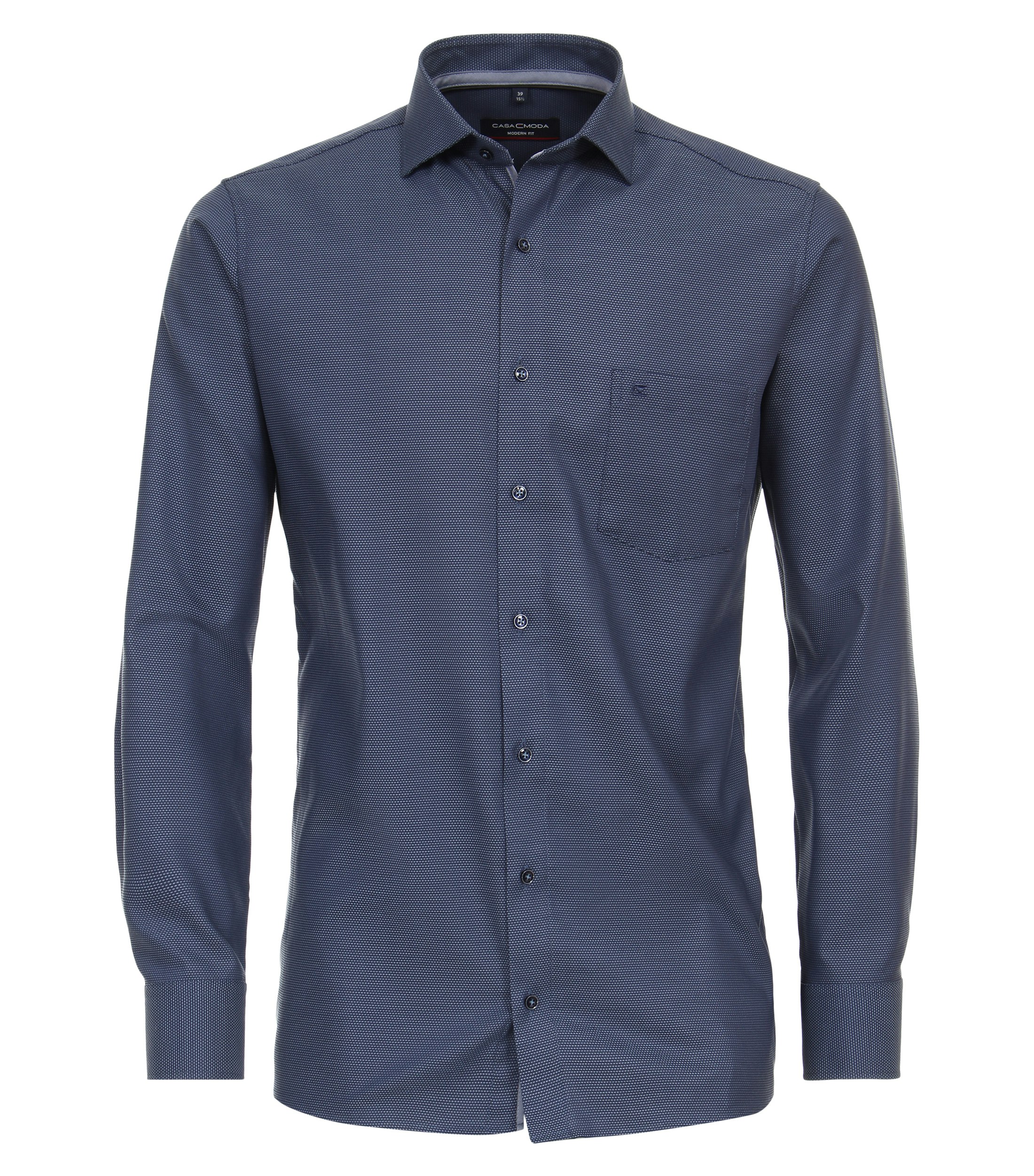 Ein Businesshemd im uni Muster in der Farbe graues Dunkelblau