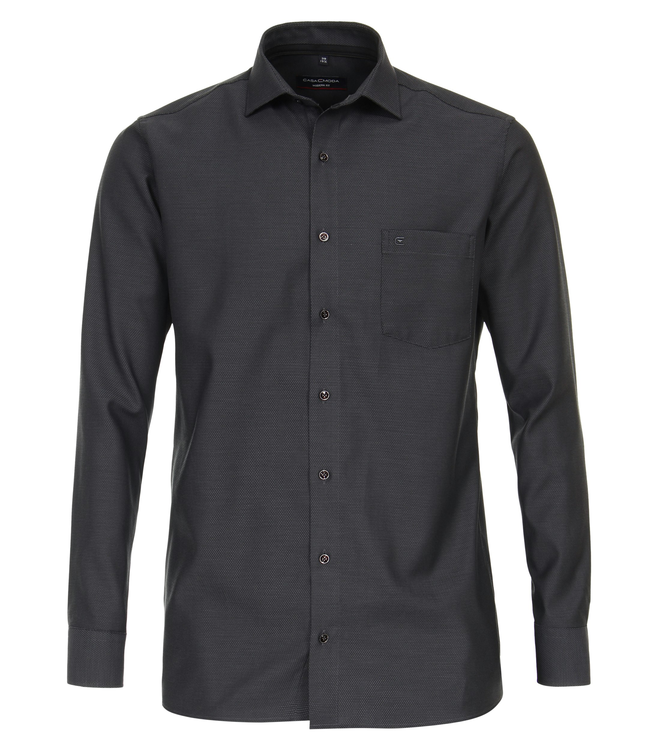 Ein Businesshemd im uni Muster in der Farbe Dunkelgrau