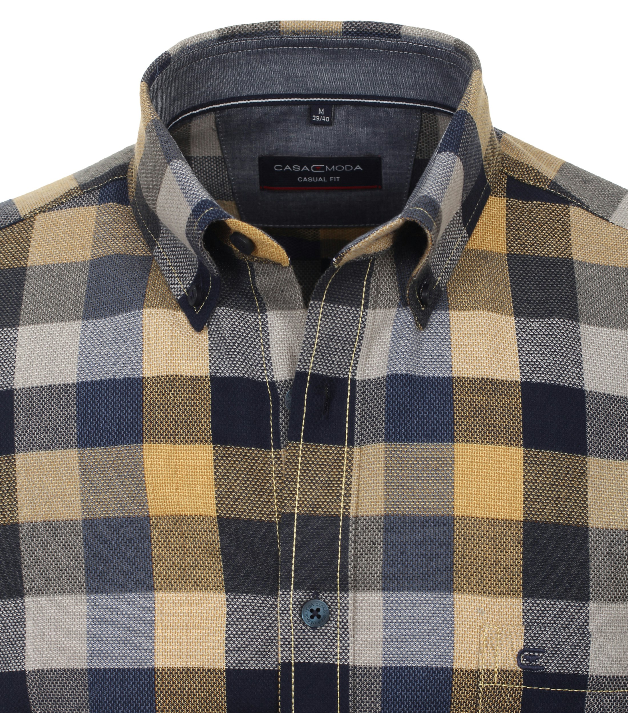 Ein Freizeithemd im kariert Muster in der Farbe Senfgelb