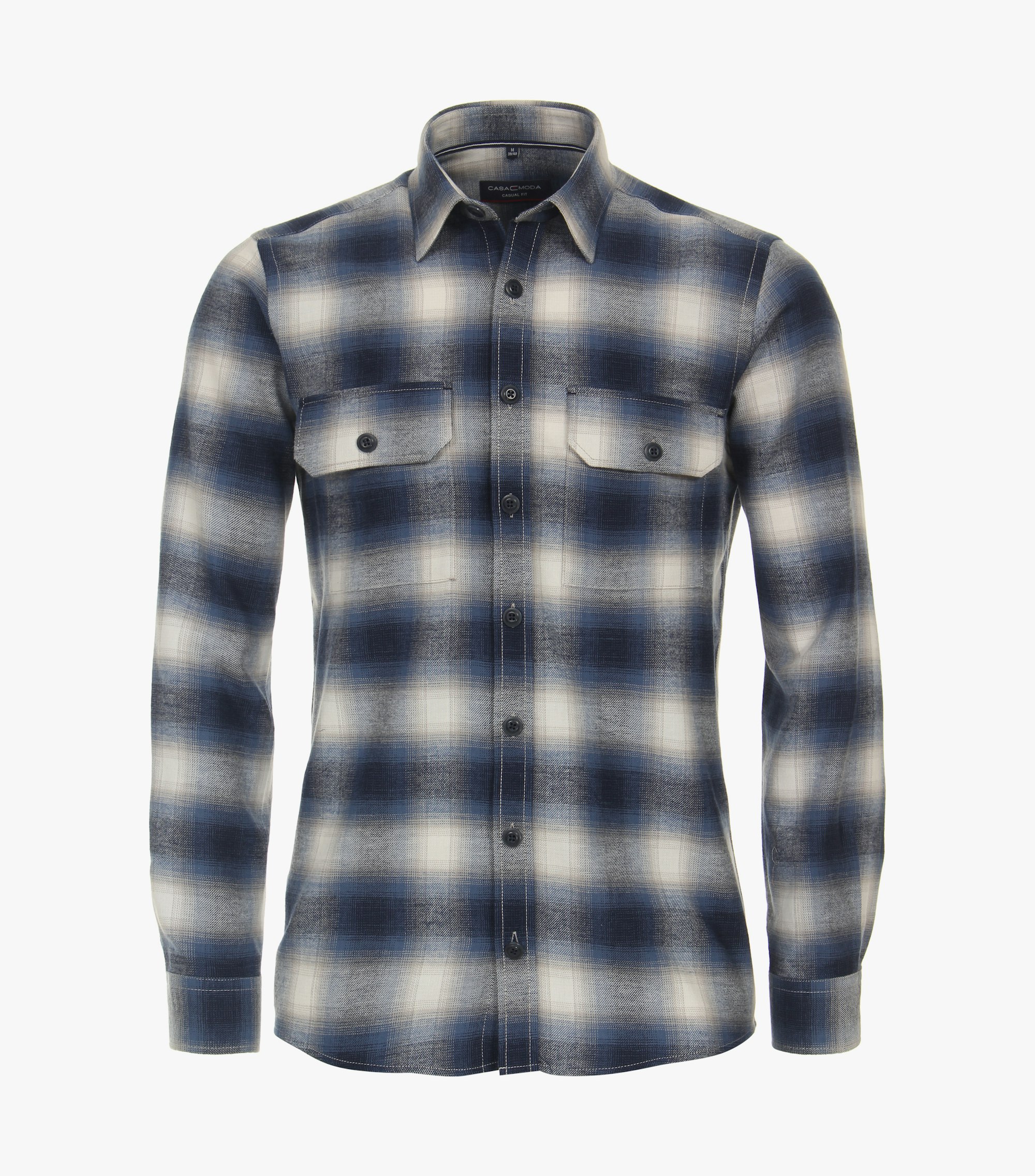 Ein Freizeithemd im kariert Muster in der Farbe graues Dunkelblau