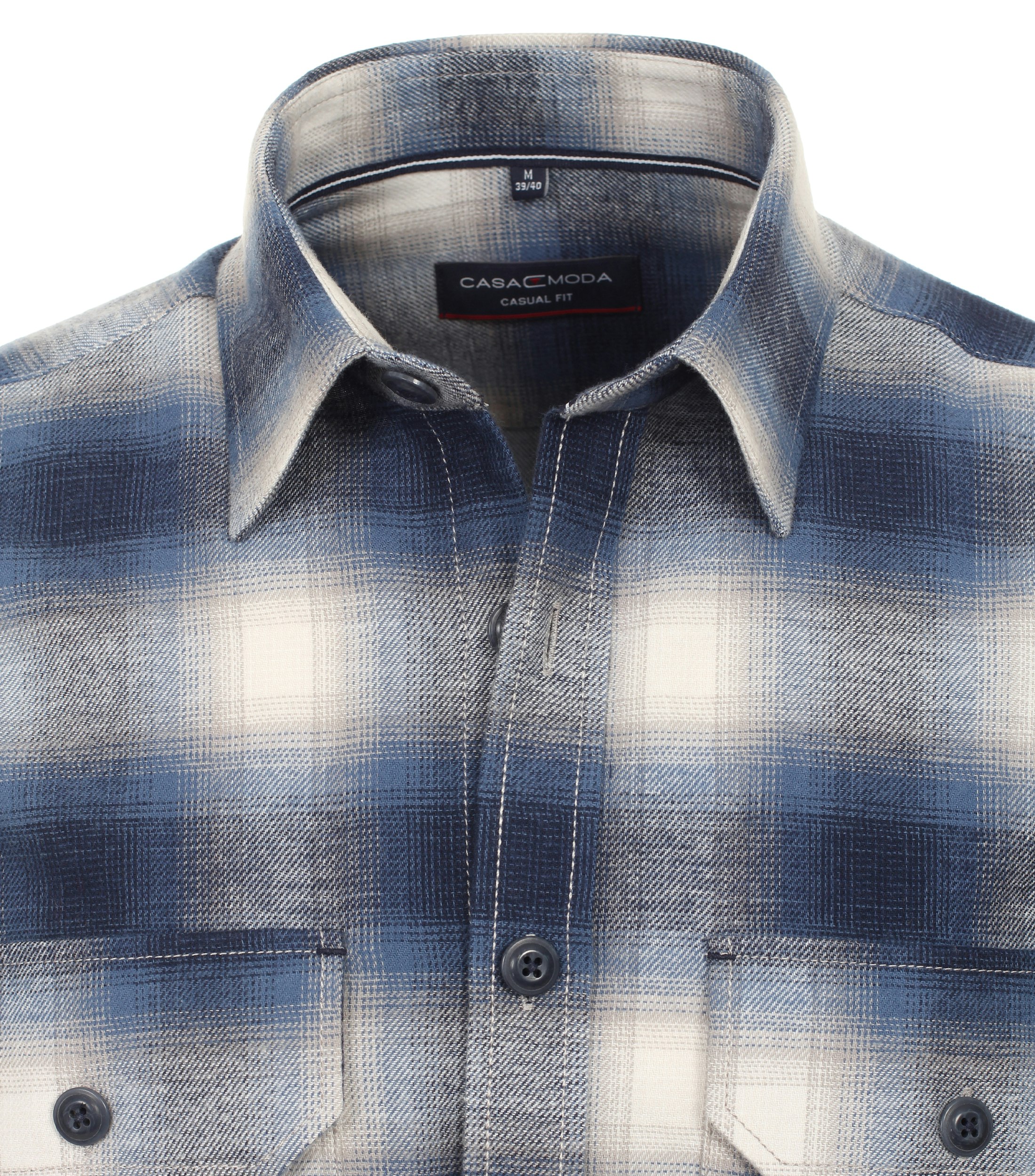 Ein Freizeithemd im kariert Muster in der Farbe graues Dunkelblau