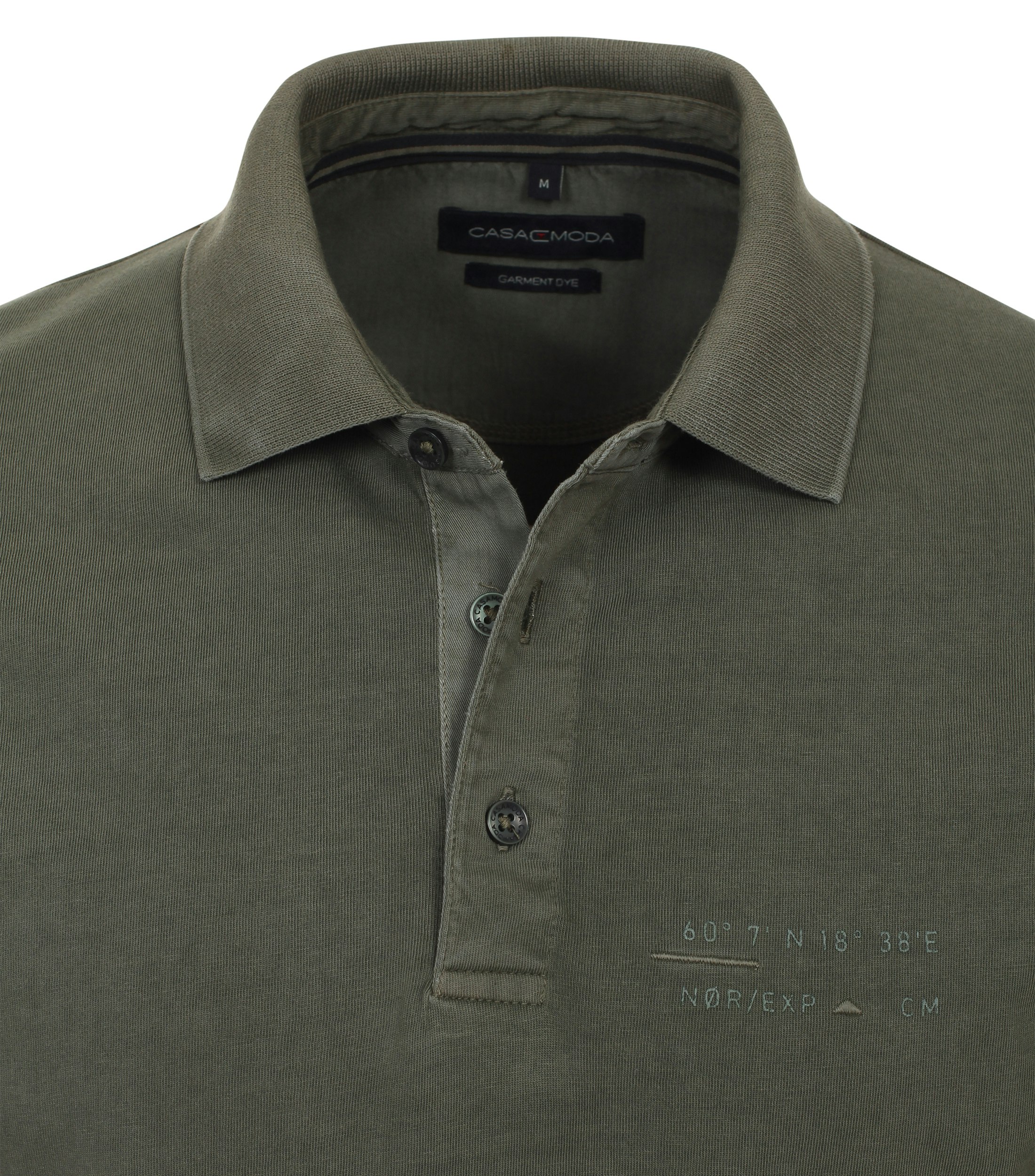 Ein Polo-Shirt im uni Muster in der Farbe Olive