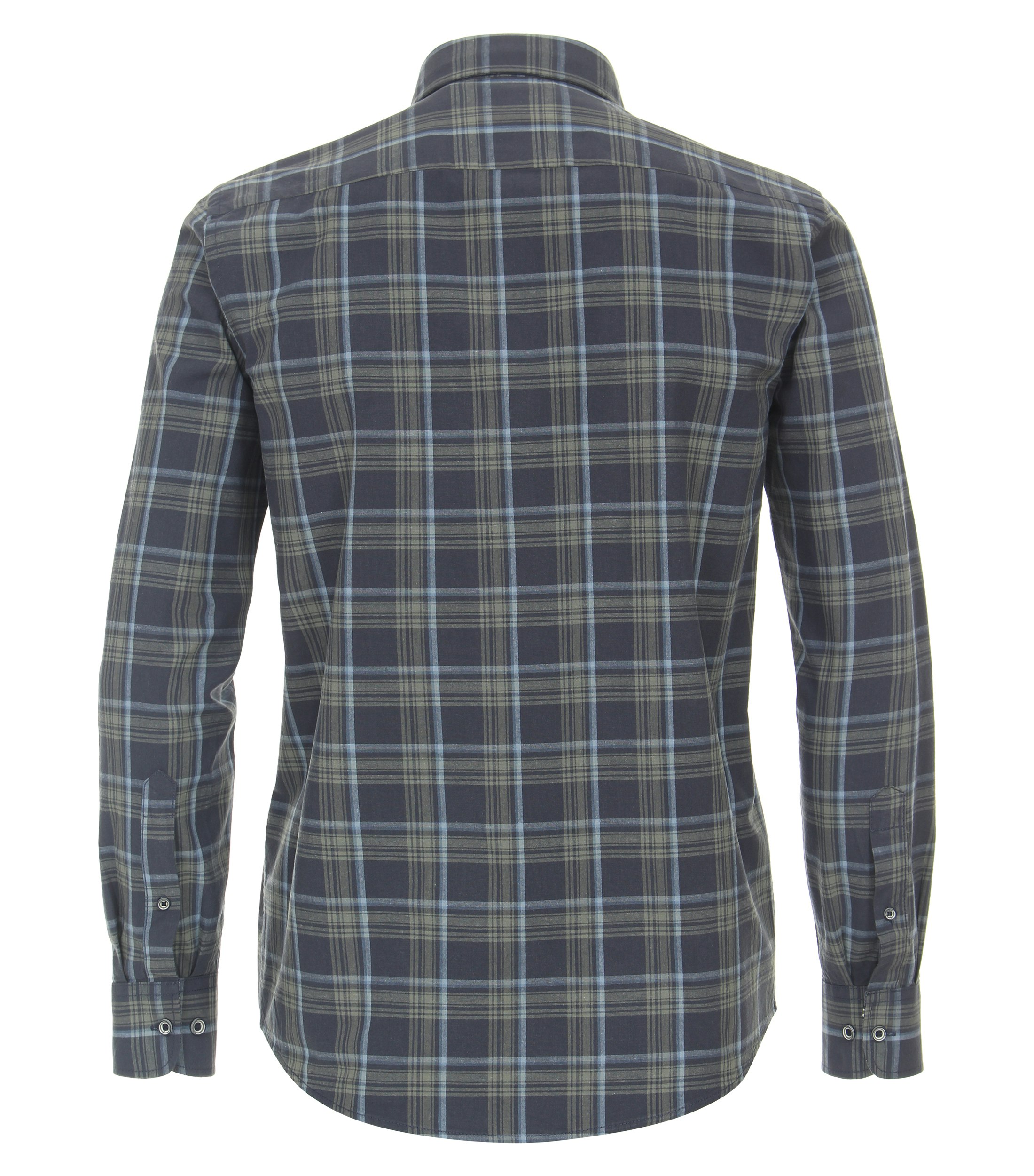 Ein Freizeithemd im kariert Muster in der Farbe graues Dunkelblau