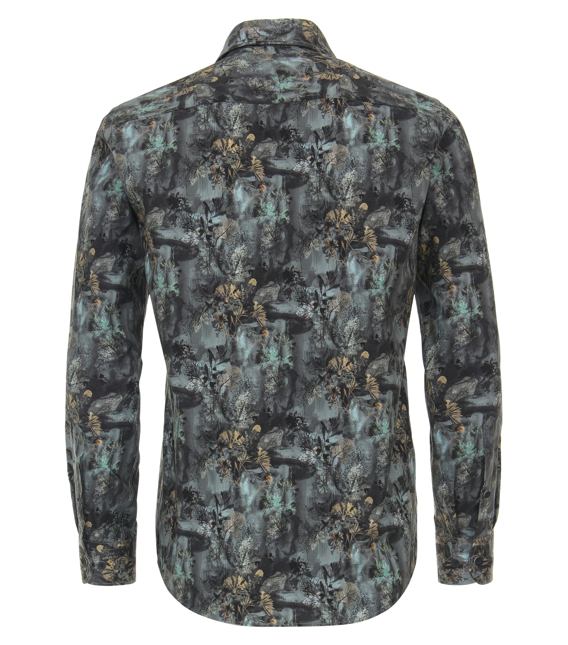Ein Freizeithemd im Print Muster in der Farbe Dunkelgrau