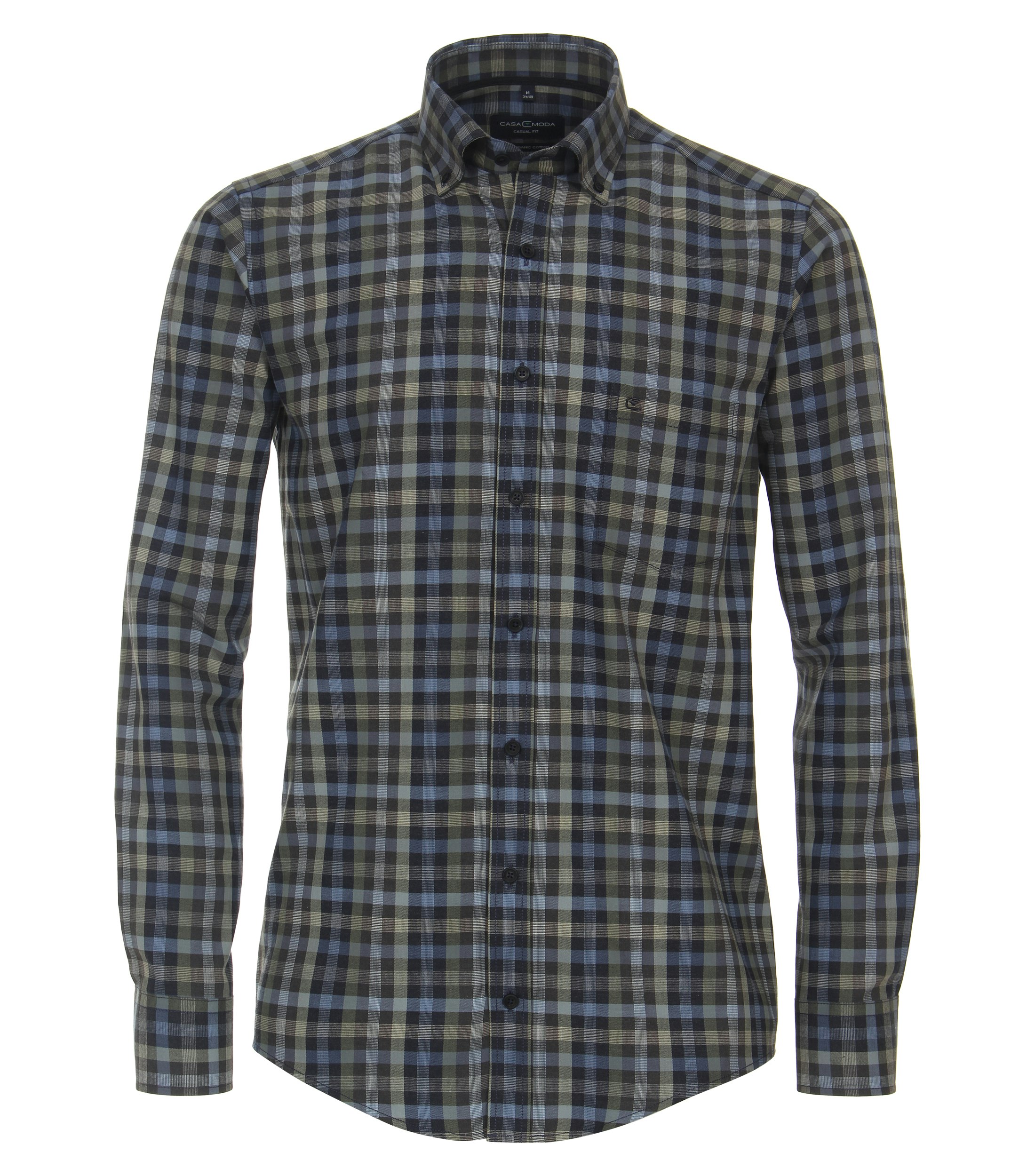 Ein Freizeithemd im kariert Muster in der Farbe Olive