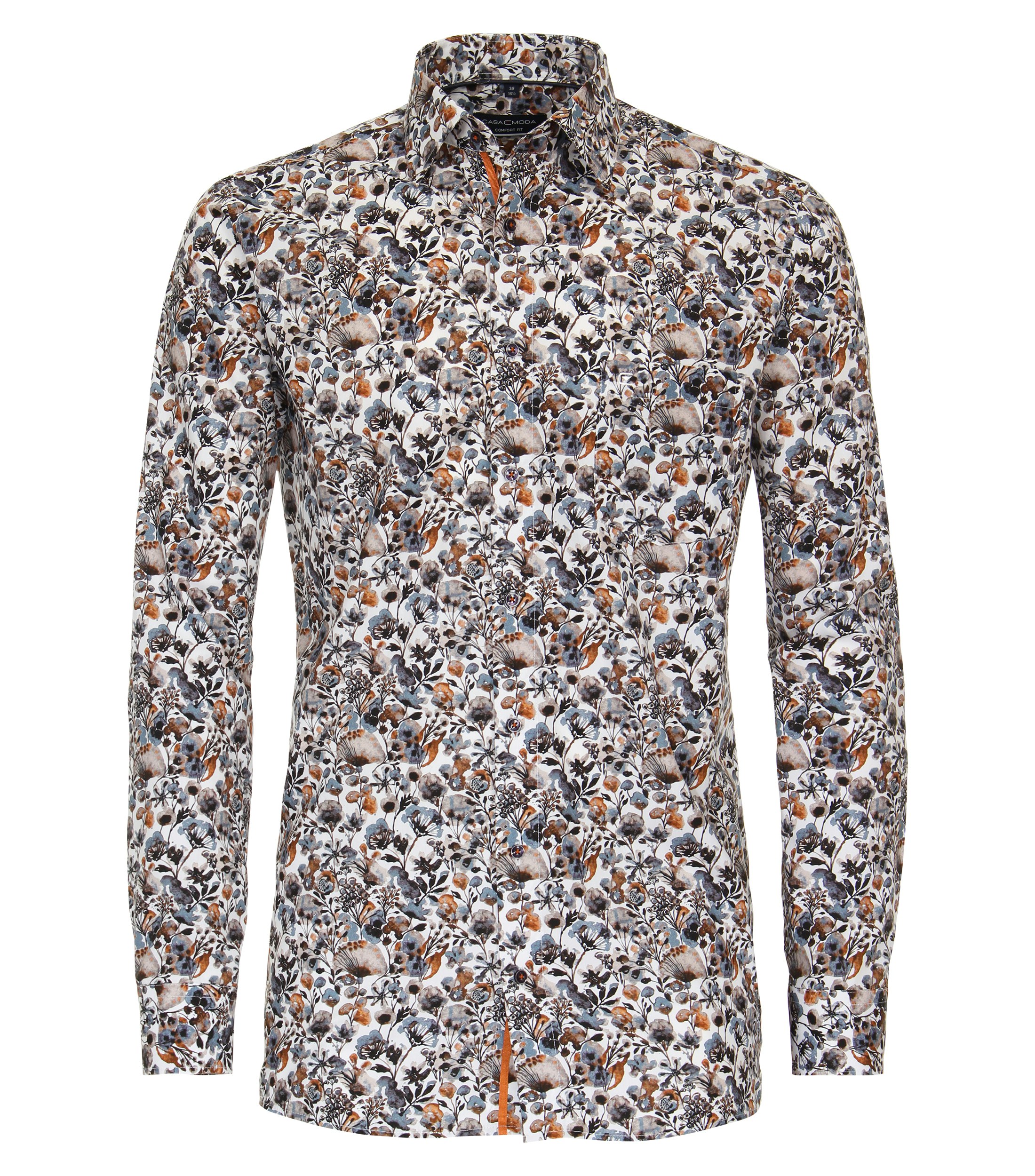 Ein Businesshemd im Print Muster in der Farbe Orange