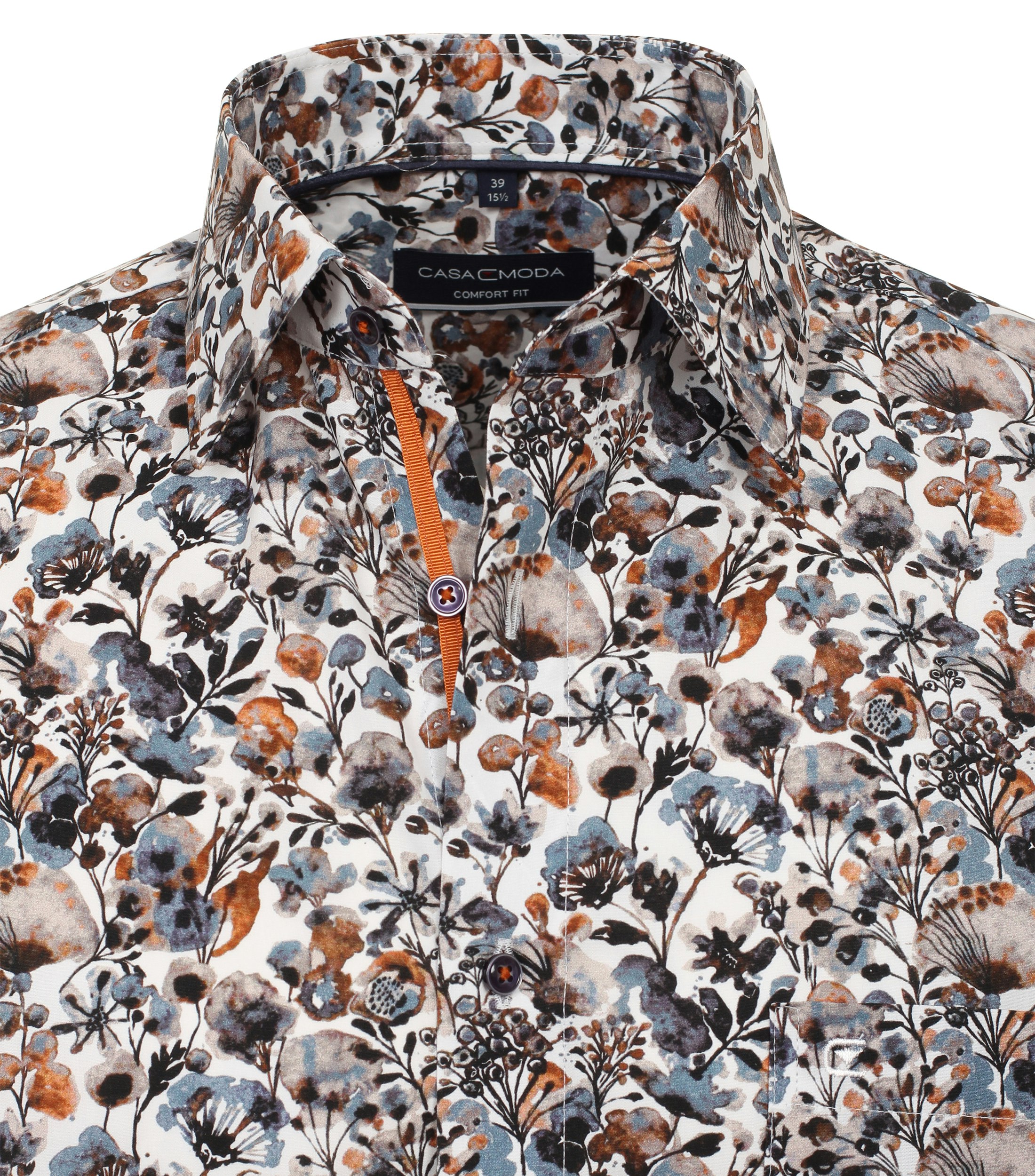 Ein Businesshemd im Print Muster in der Farbe Orange