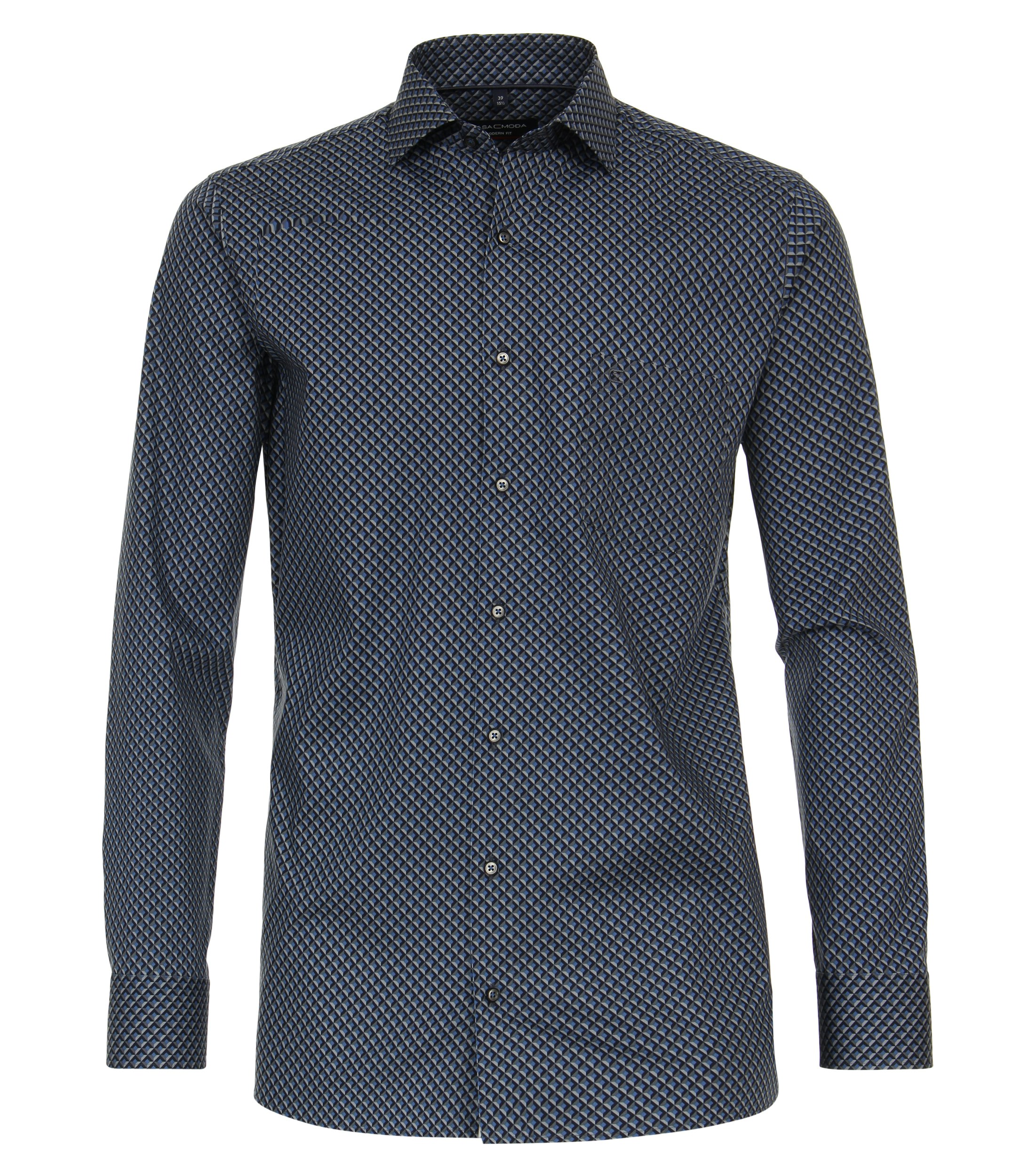 Ein Businesshemd im Print Muster in der Farbe Dunkelblau