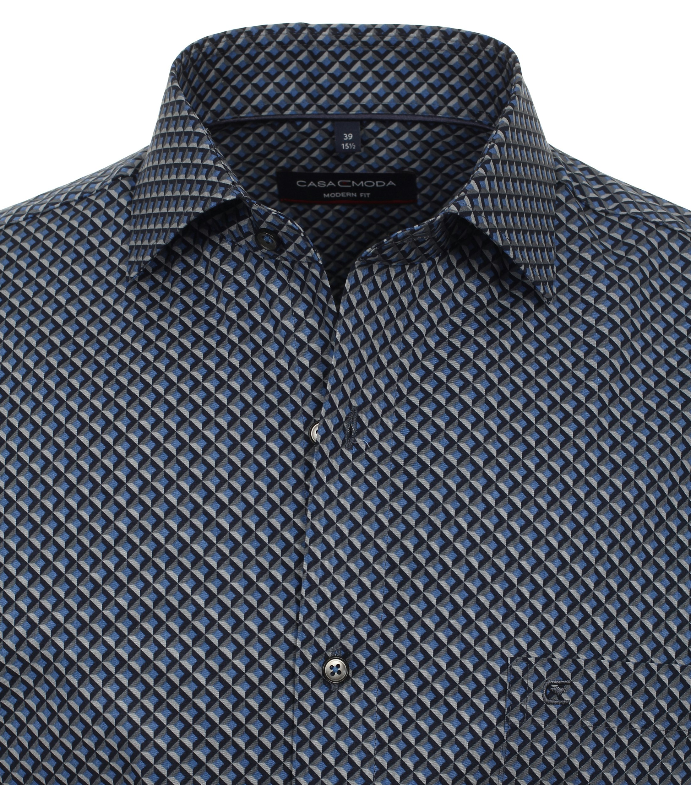 Ein Businesshemd im Print Muster in der Farbe Dunkelblau