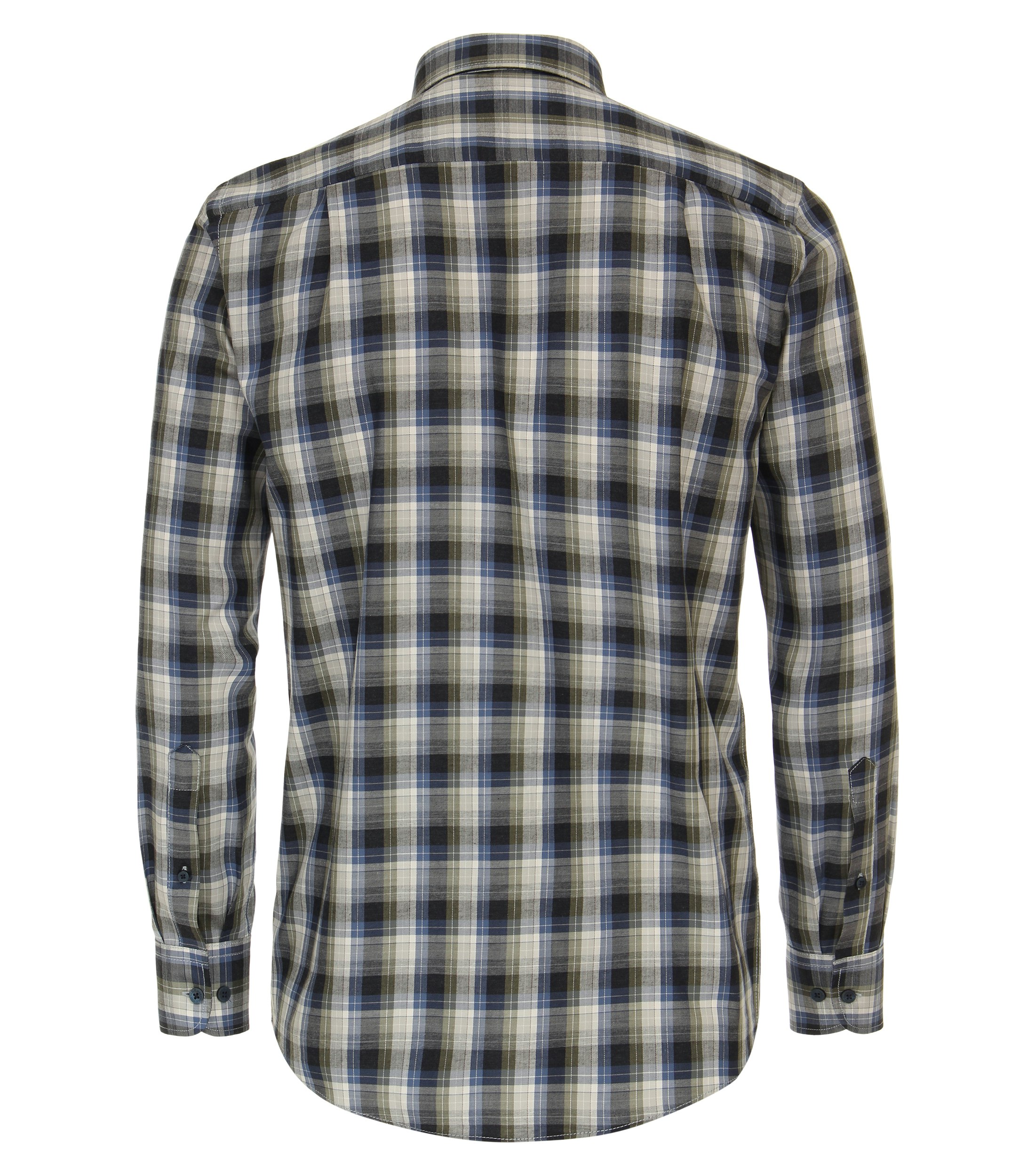 Ein Freizeithemd im kariert Muster in der Farbe graues Dunkelblau