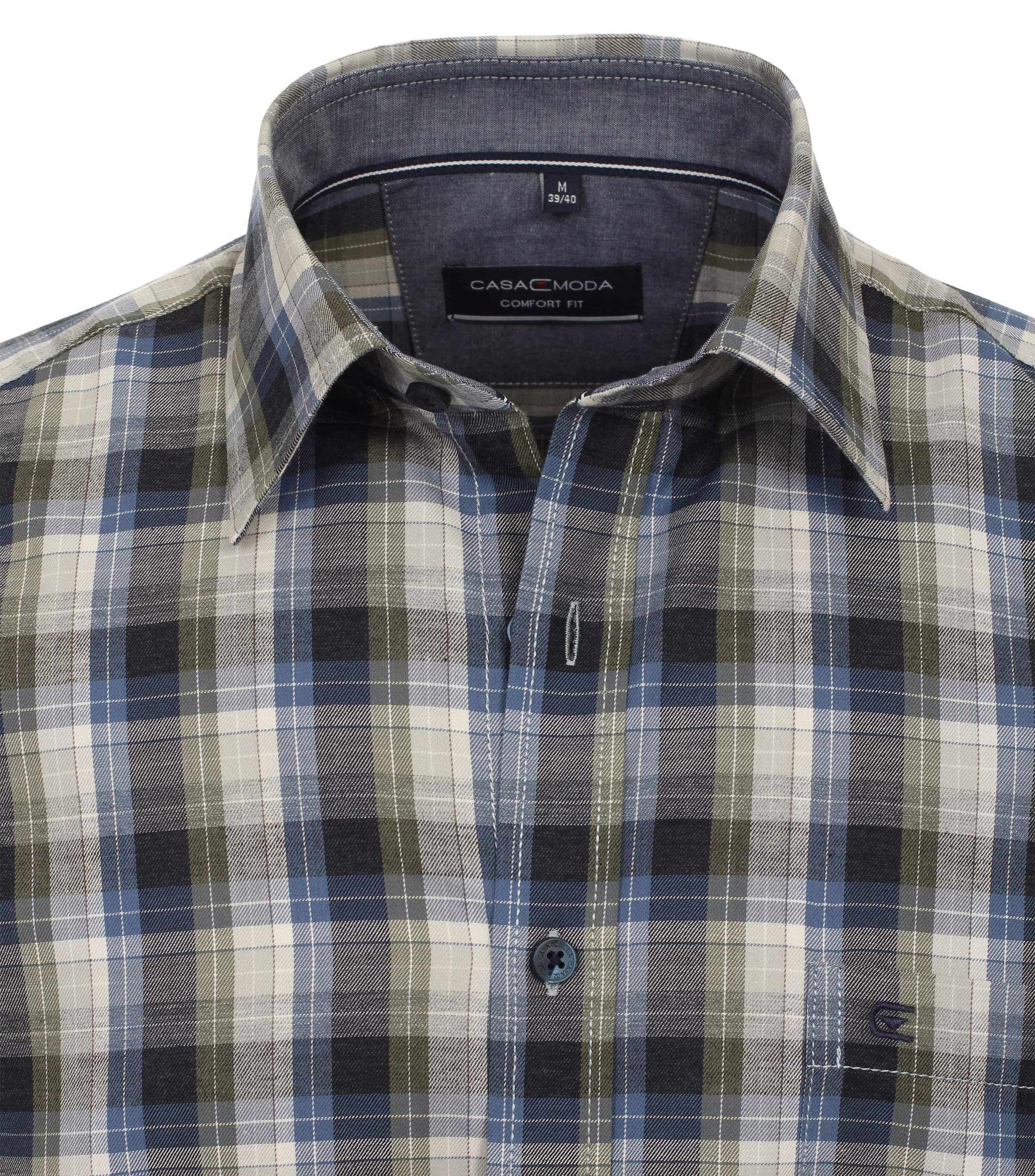 Ein Freizeithemd im kariert Muster in der Farbe graues Dunkelblau