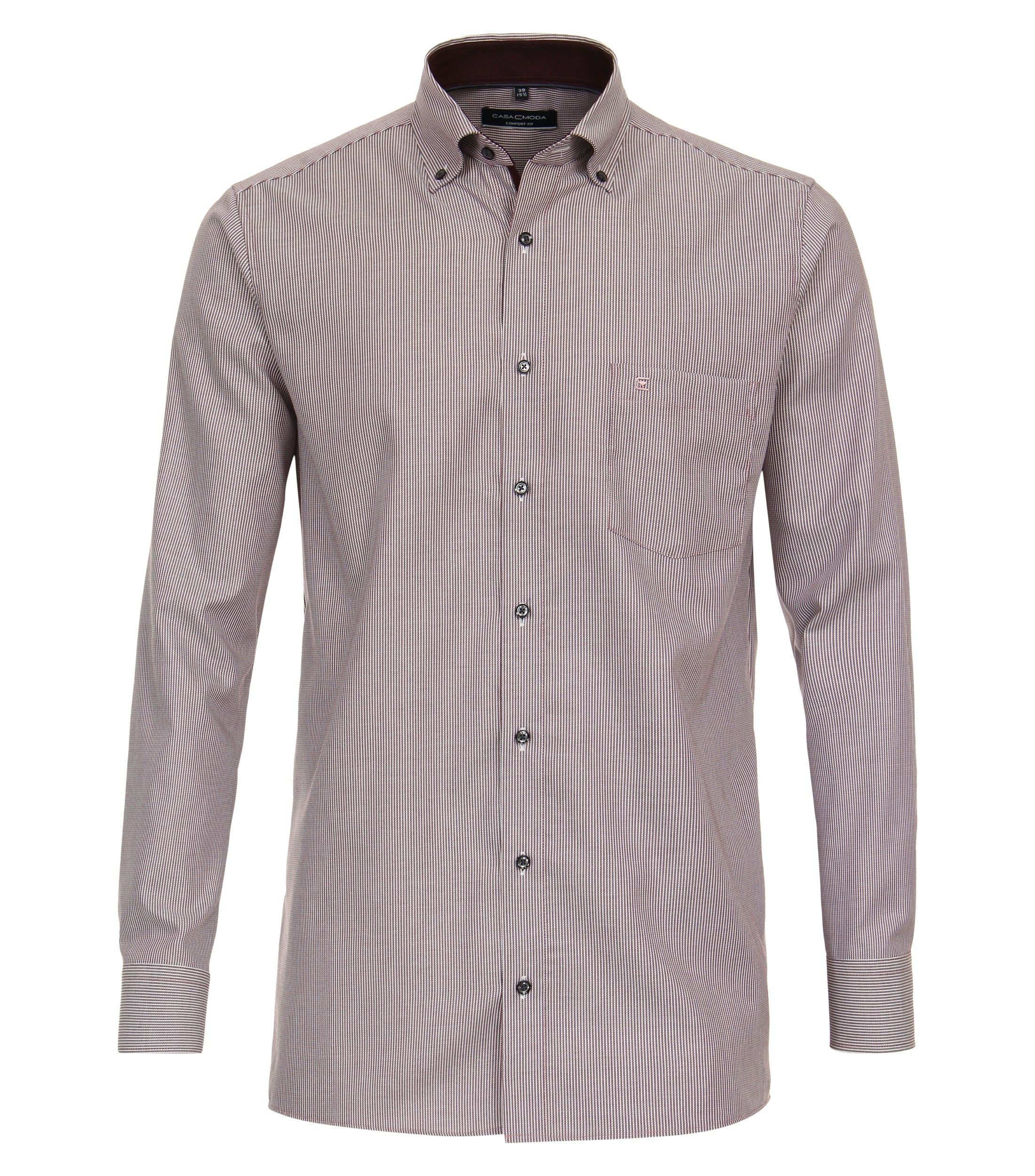 Ein Businesshemd im gestreift Muster in der Farbe Dunkelrot