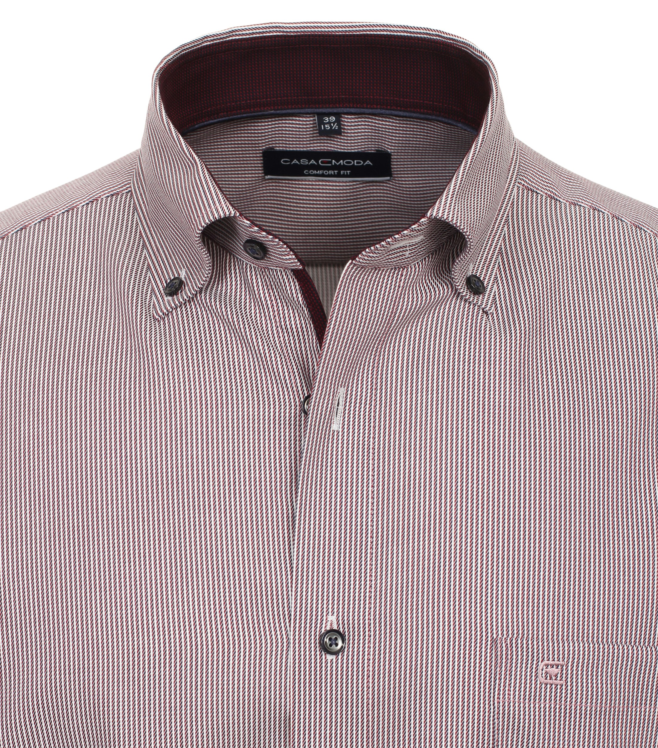 Ein Businesshemd im gestreift Muster in der Farbe Dunkelrot