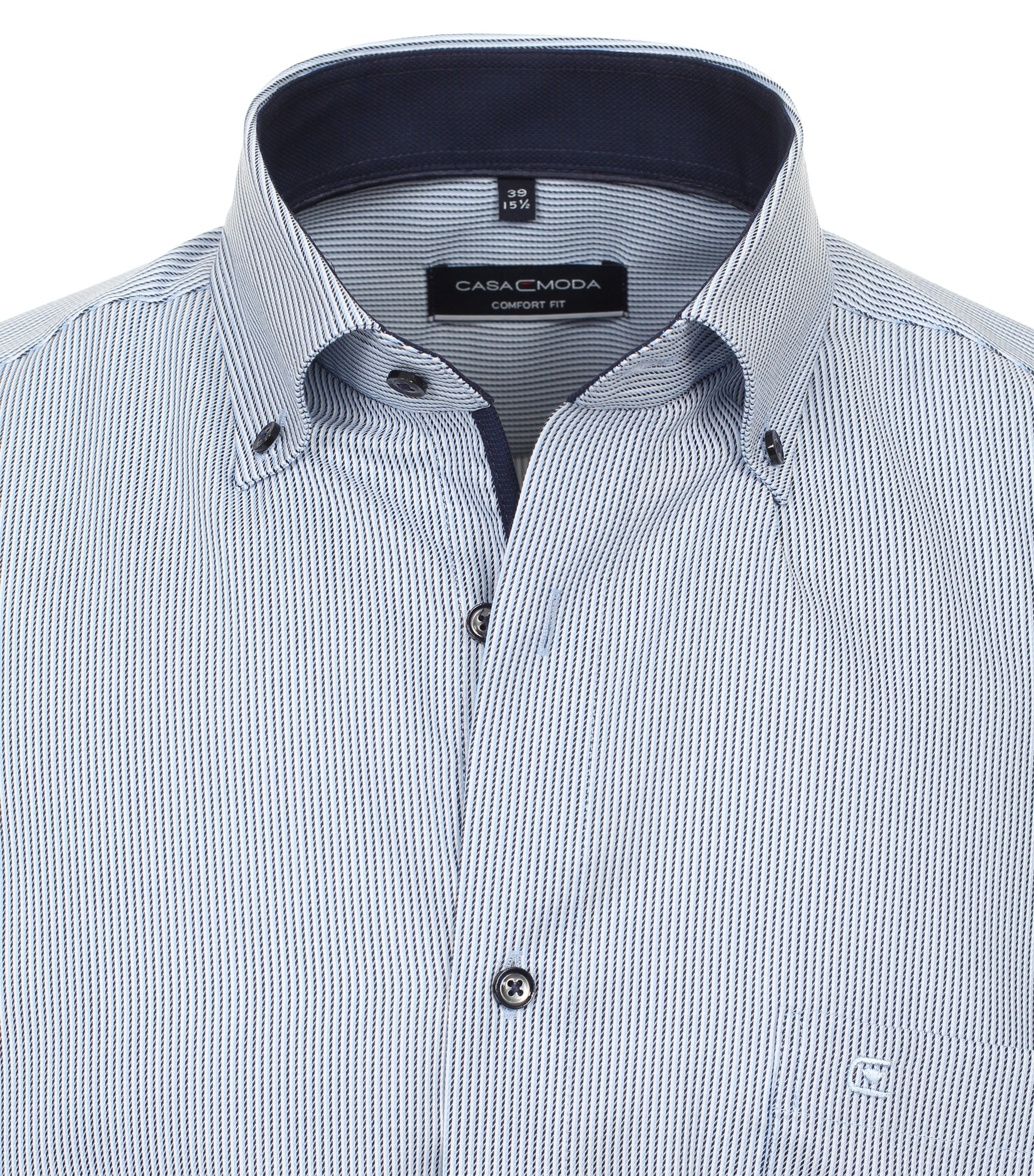 Ein Businesshemd im gestreift Muster in der Farbe Dunkelblau