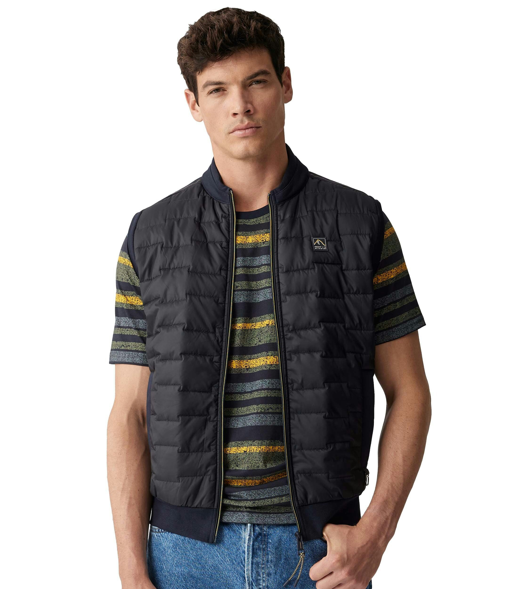 Ein Sweatweste im uni Muster in der Farbe Dunkelblau