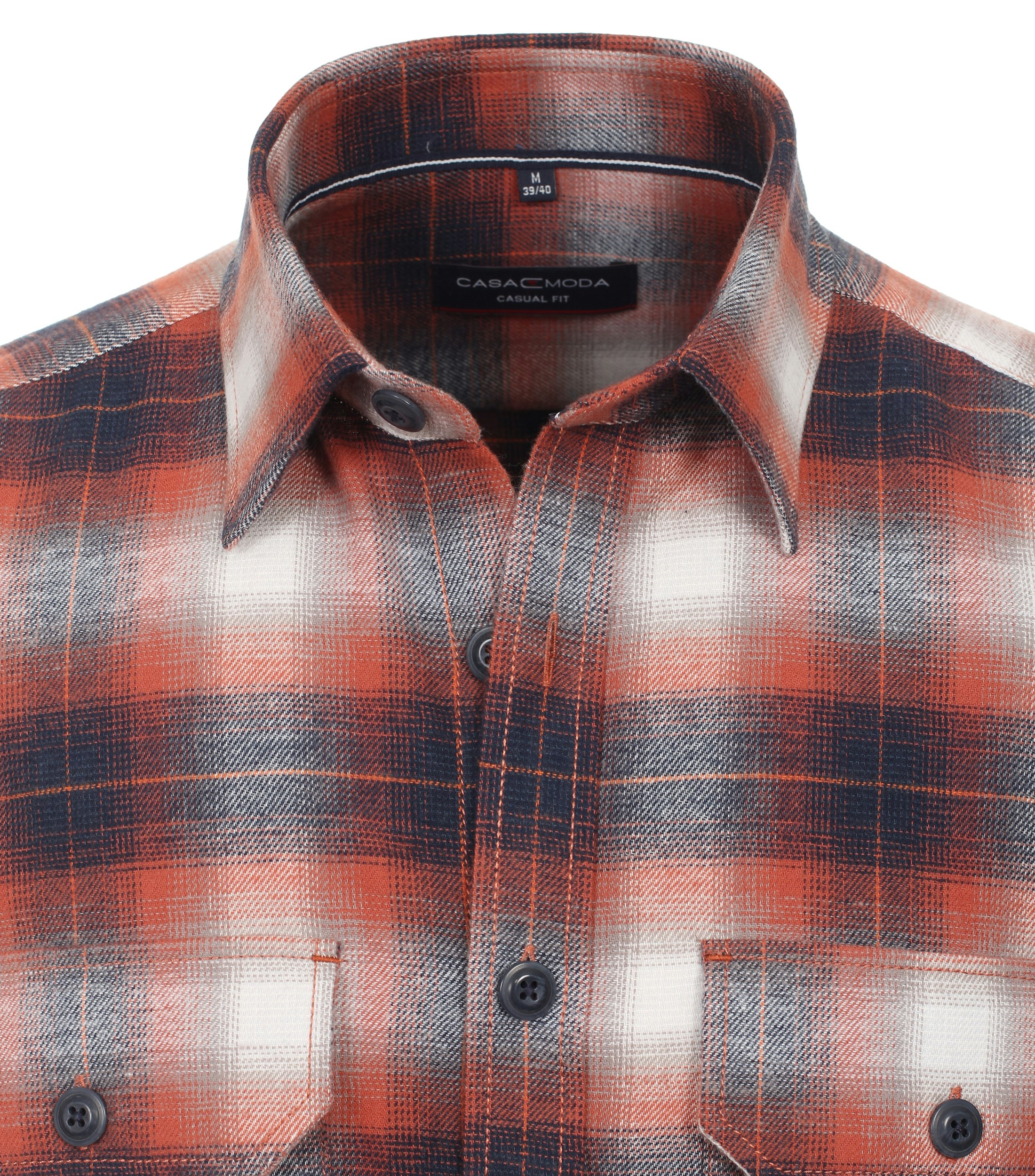 Ein Freizeithemd im kariert Muster in der Farbe Orange