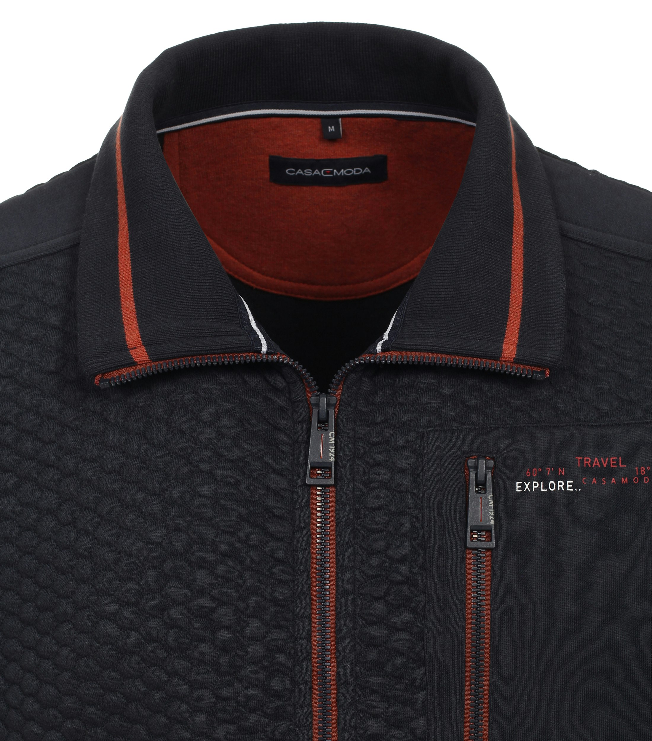 Ein Sweatjacke im uni Muster in der Farbe Dunkelblau