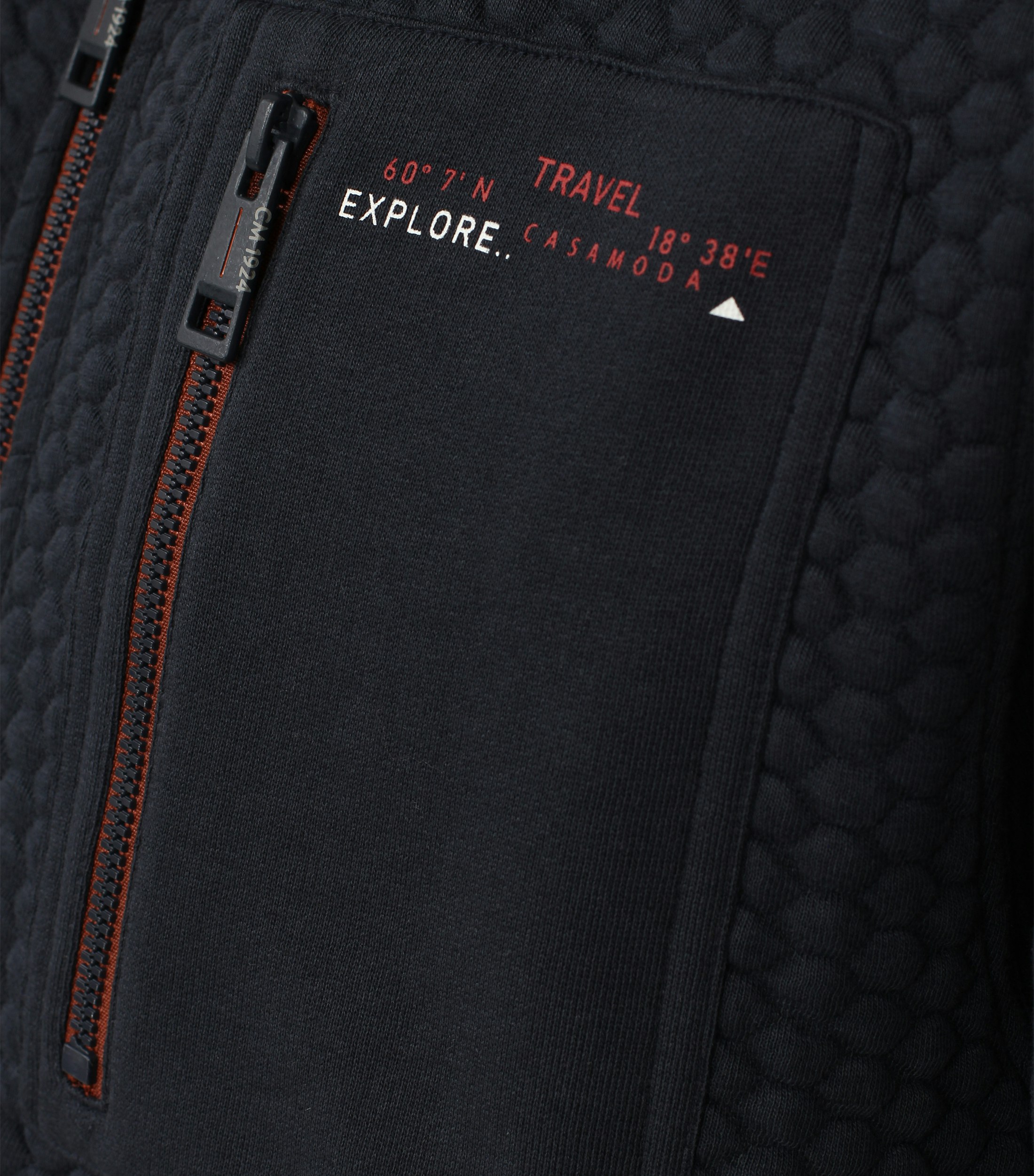 Ein Sweatjacke im uni Muster in der Farbe Dunkelblau