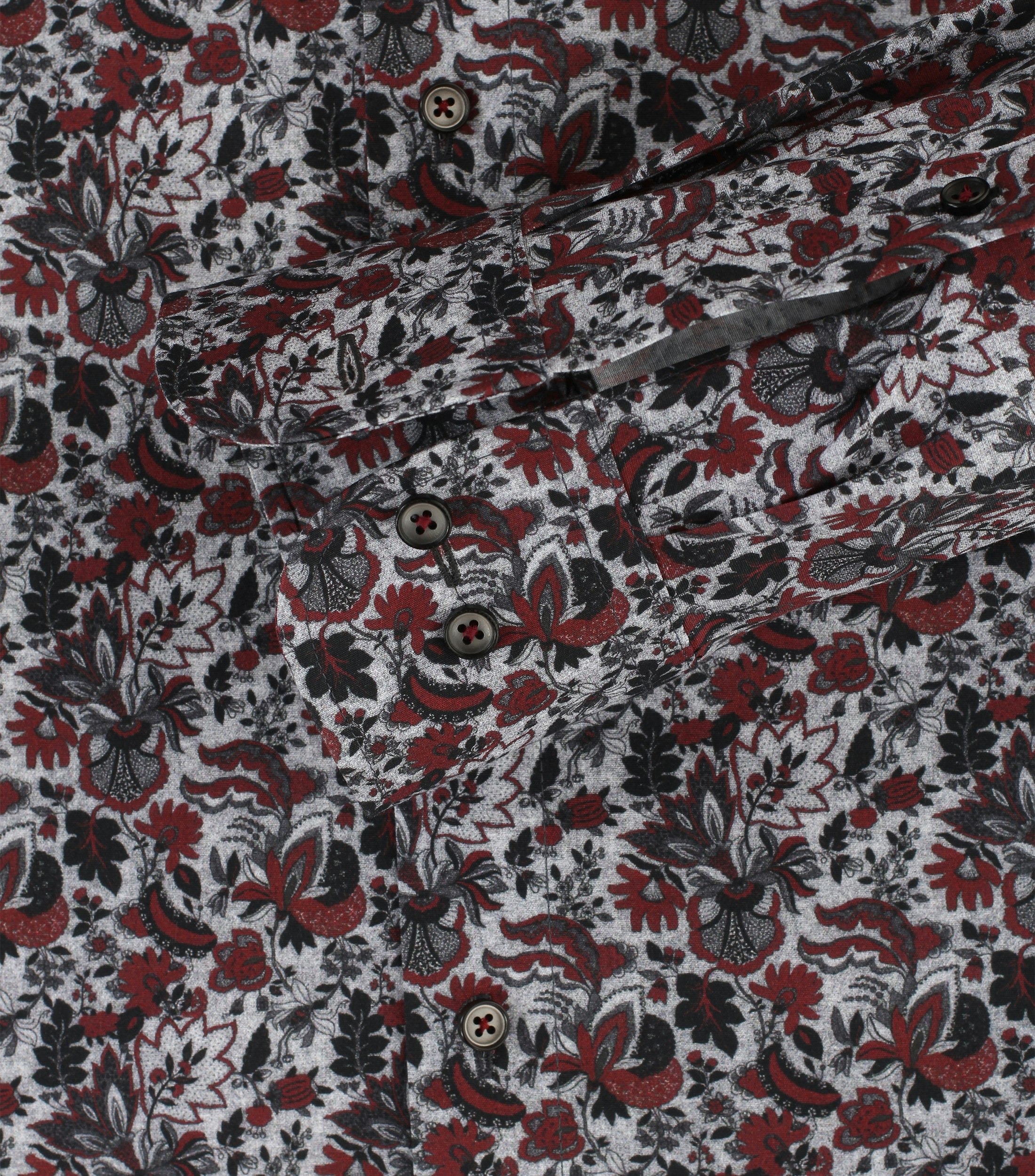 Ein Businesshemd im Print Muster in der Farbe Dunkelrot