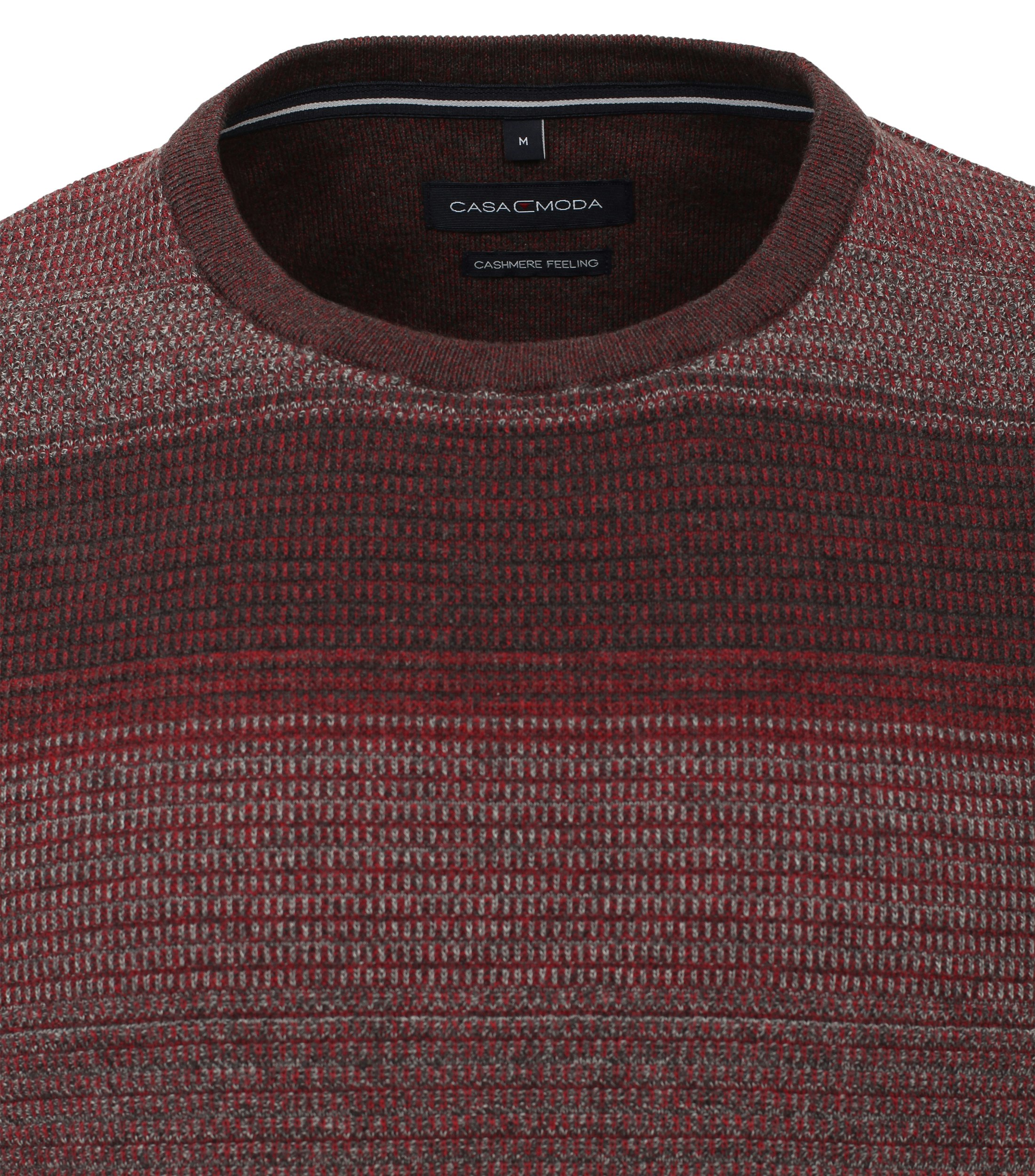 Ein Pullover im gestreift Muster in der Farbe Dunkelrot