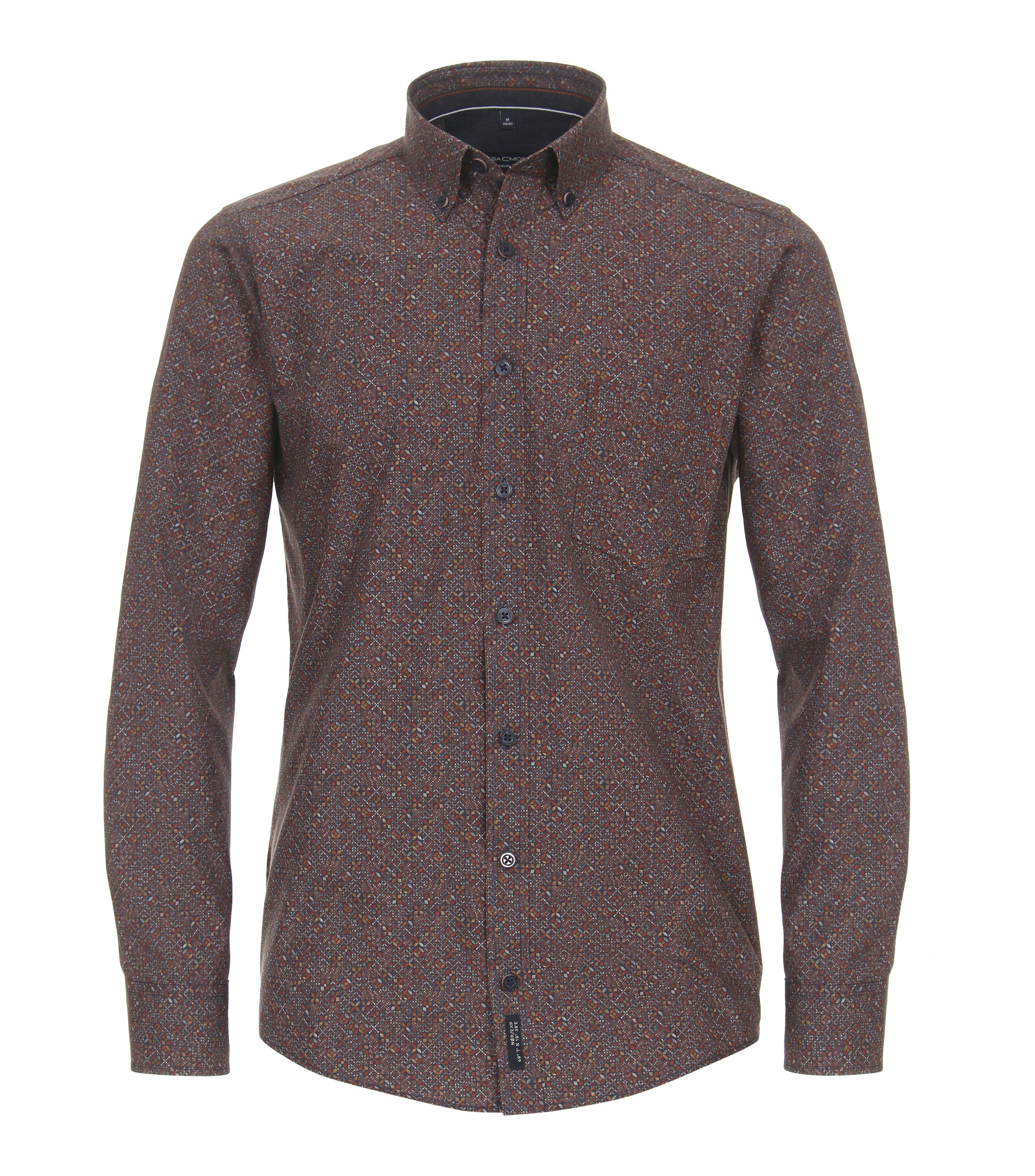 Ein Freizeithemd im Print Muster in der Farbe Mittelrot