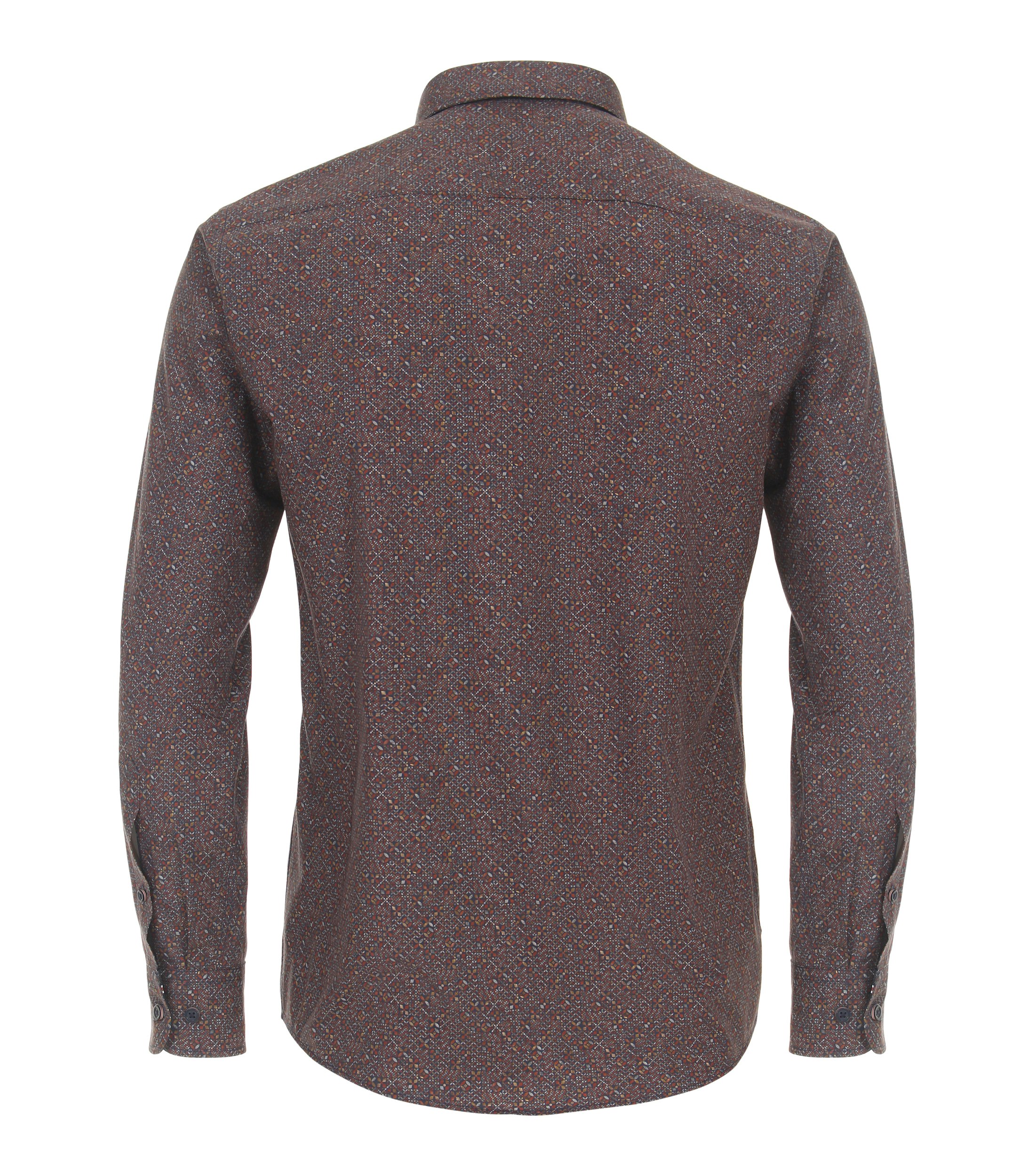 Ein Freizeithemd im Print Muster in der Farbe Mittelrot