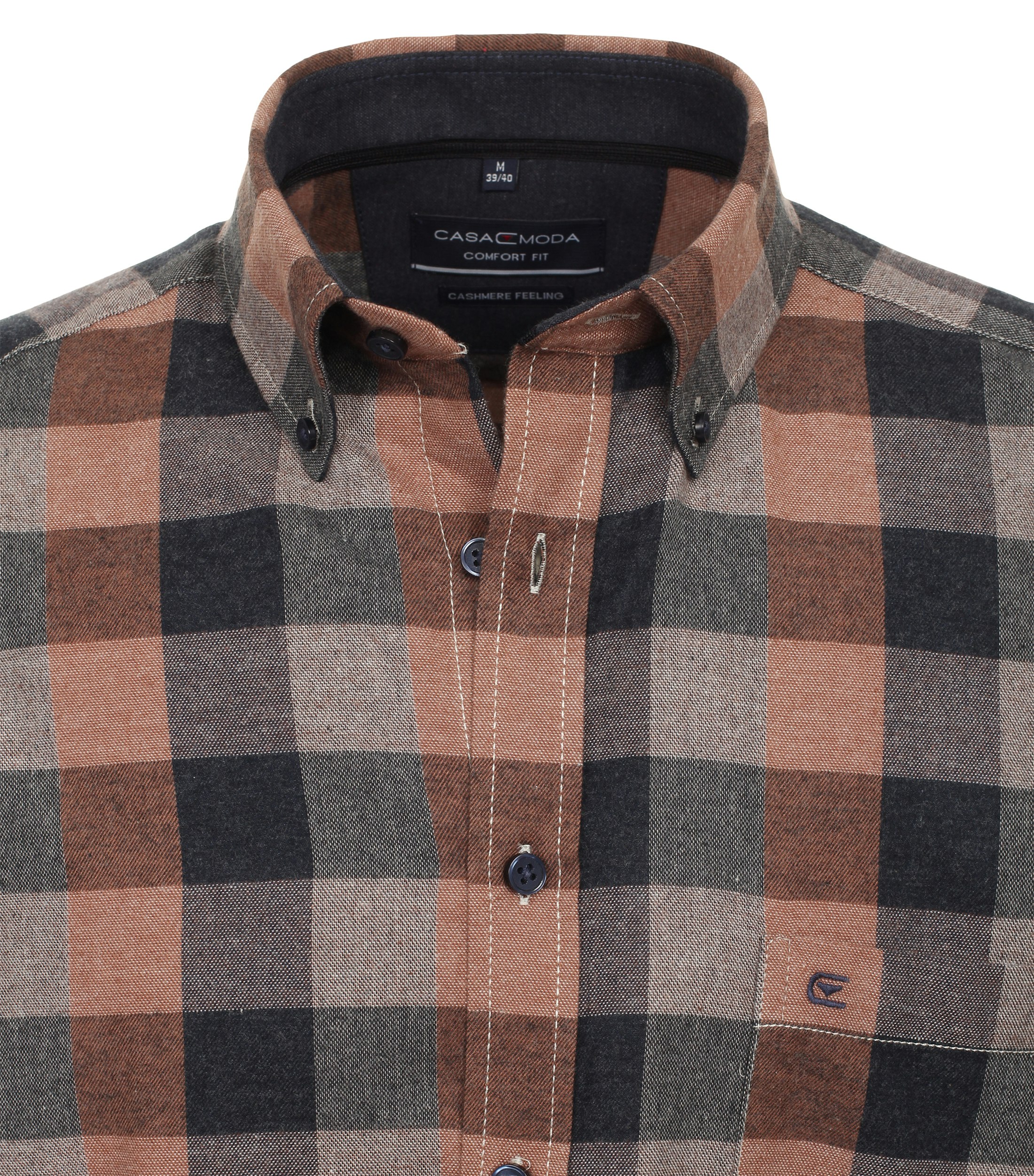 Ein Freizeithemd im kariert Muster in der Farbe Olive